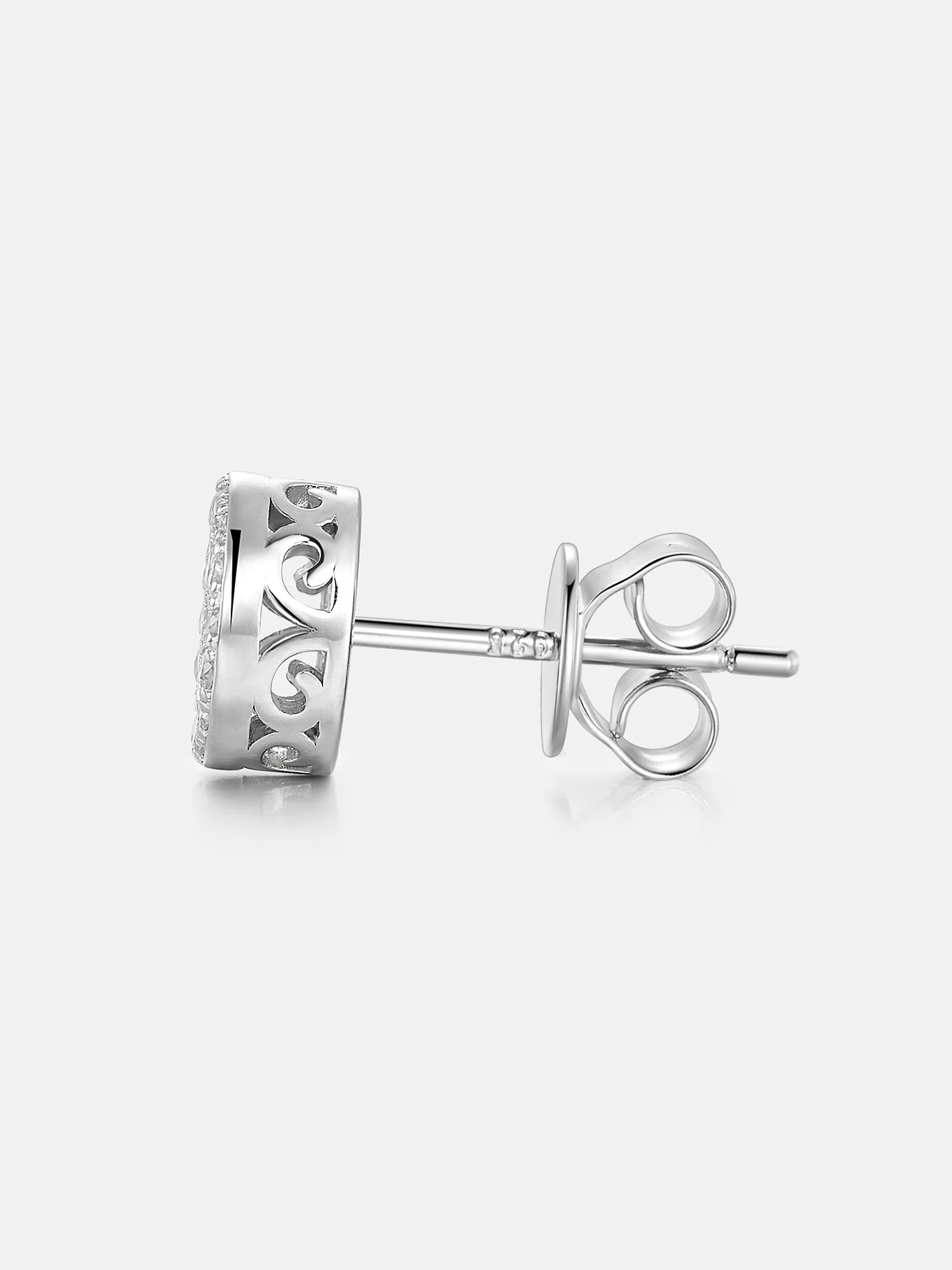 Moissanite Round Circle Cluster Stud Earrings - Image 4