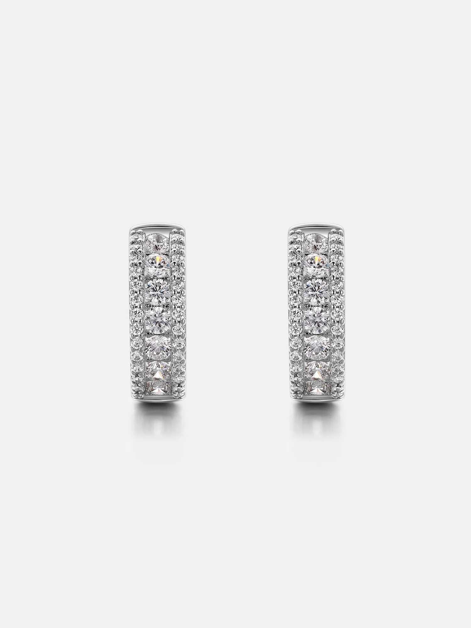 Moissanite Round Cut Hoop Earrings