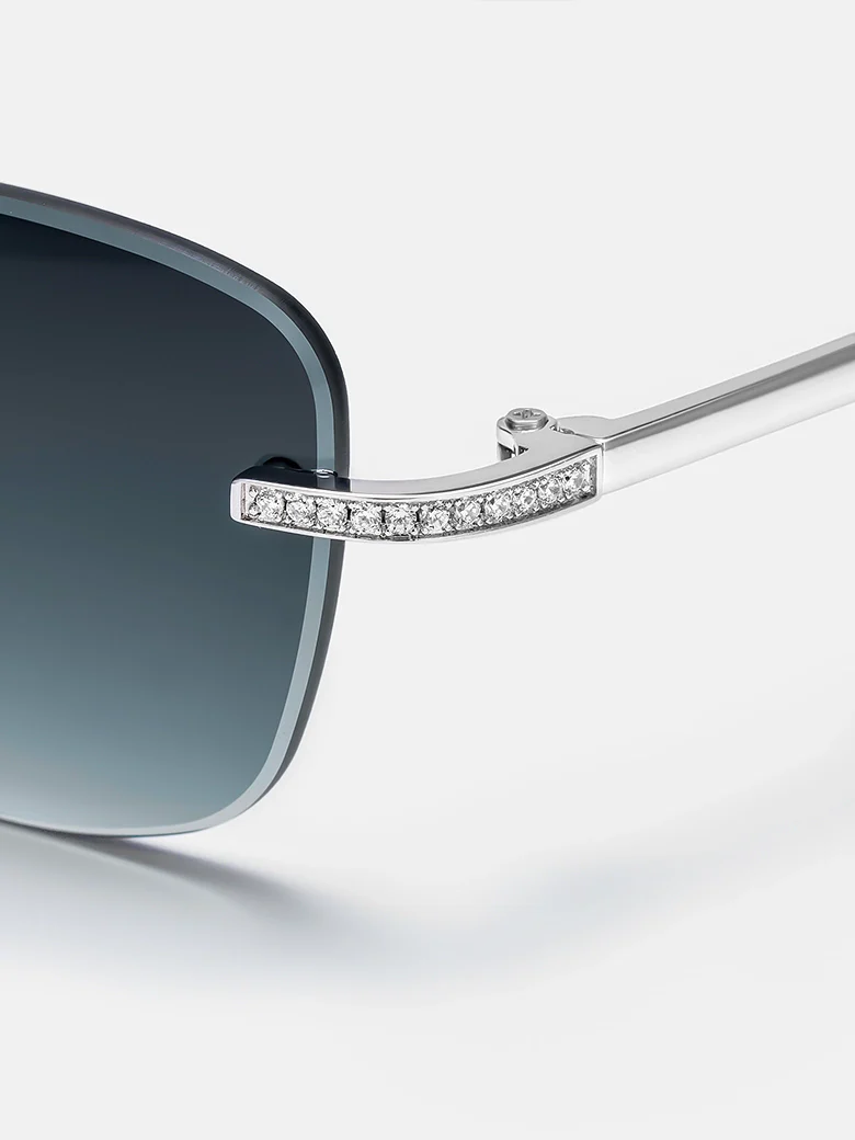 Moissanite Rounded Rectangle Sunglasses - Image 3
