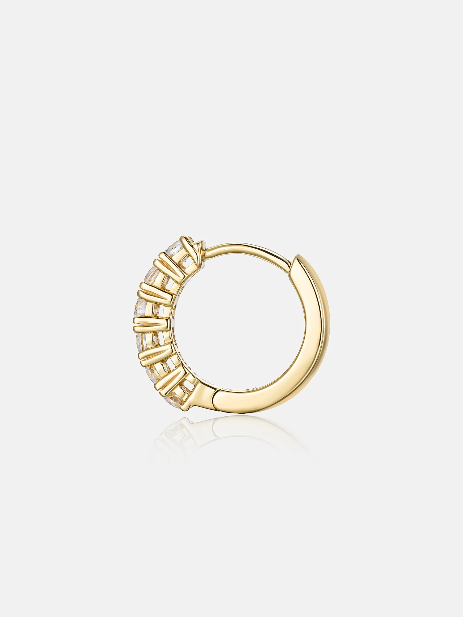Moissanite Single Row Hoop Earrings-0.6CT Total - Image 4