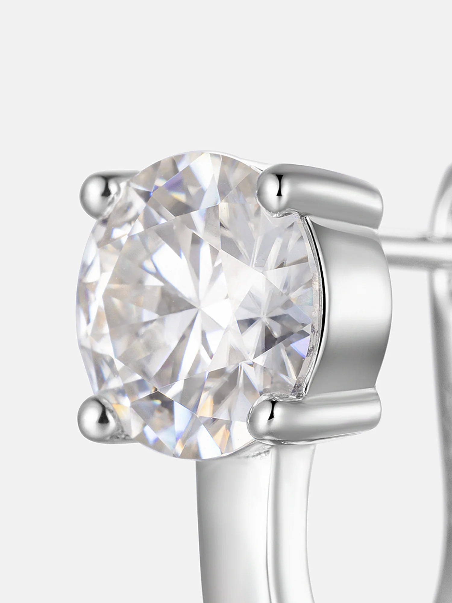 Moissanite Solitaire Hoop Earrings - Image 4