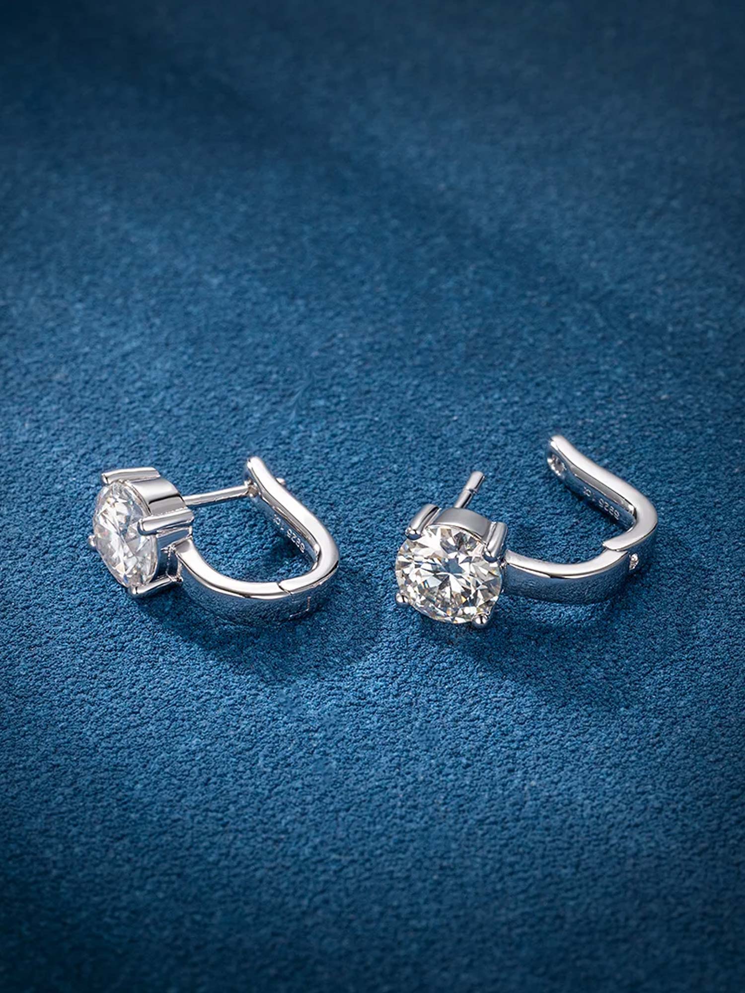 Moissanite Solitaire Hoop Earrings - Image 5