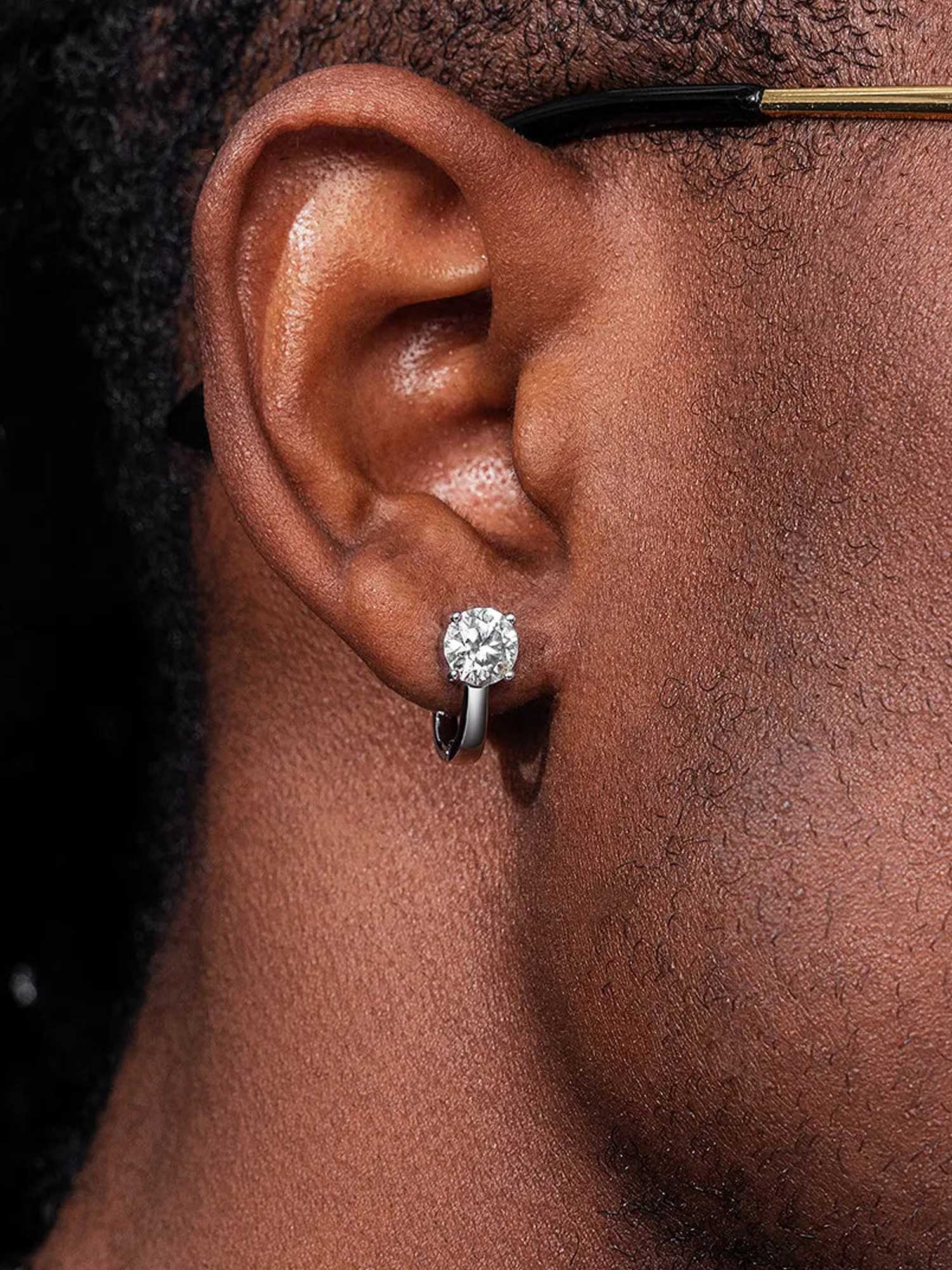 Moissanite Solitaire Hoop Earrings - Image 6