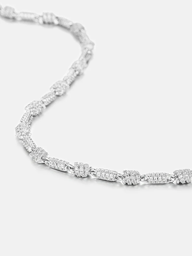 Moissanite Spiral Knot Chain Or Bracelet - Image 4