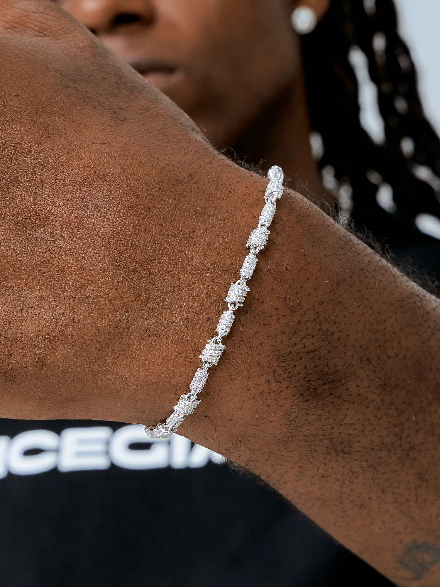 Moissanite Spiral Knot Chain Or Bracelet - Image 9