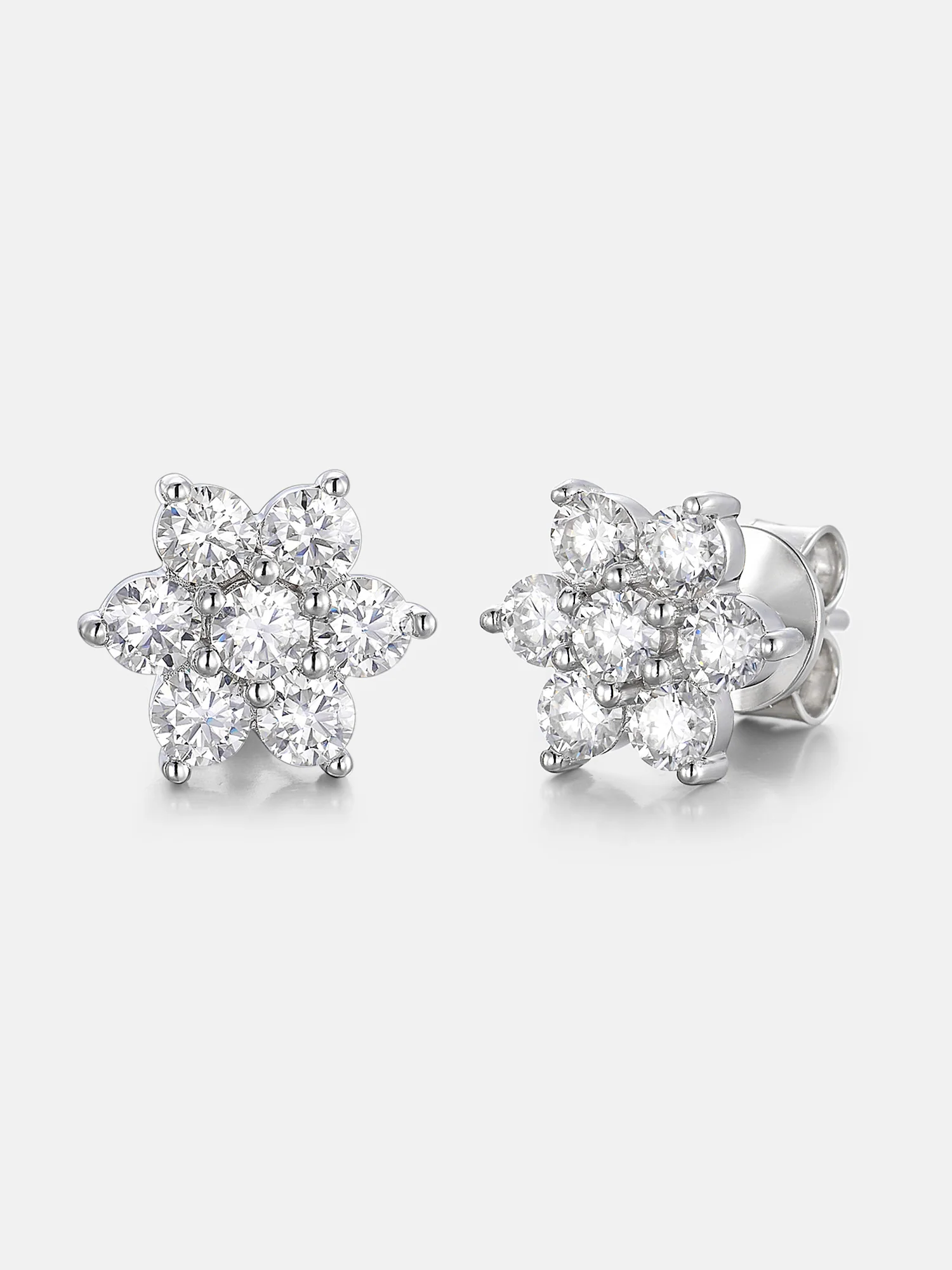 Moissanite Star Cluster Stud Earrings - Image 2