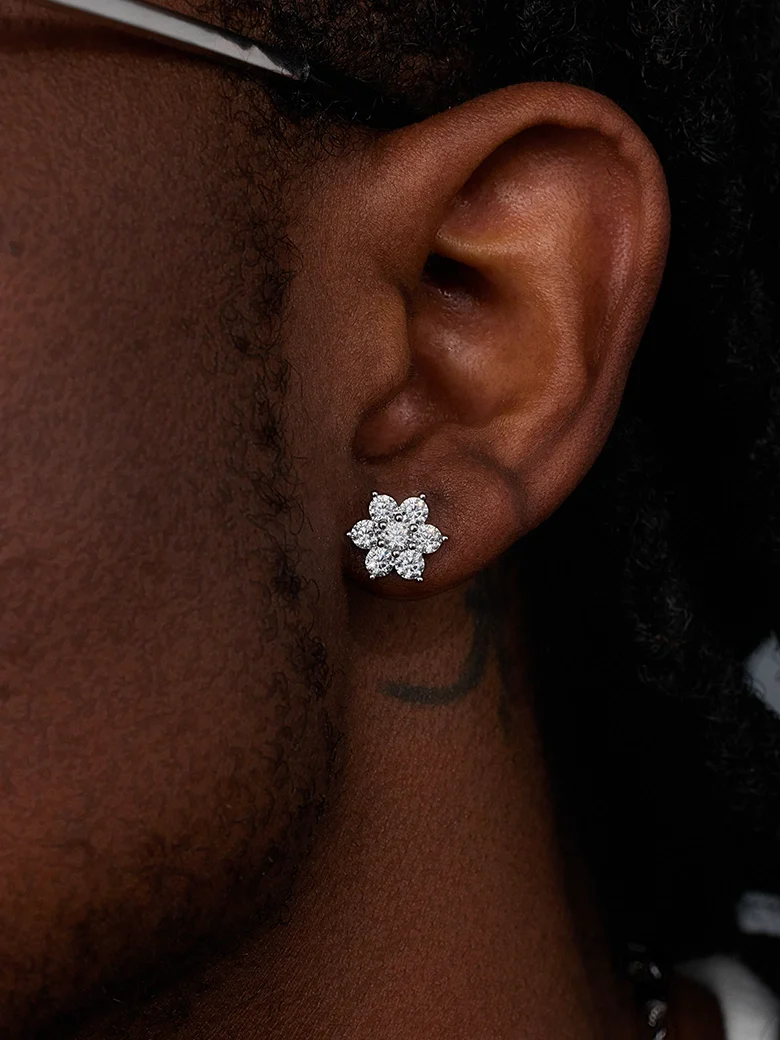 Moissanite Star Cluster Stud Earrings - Image 5