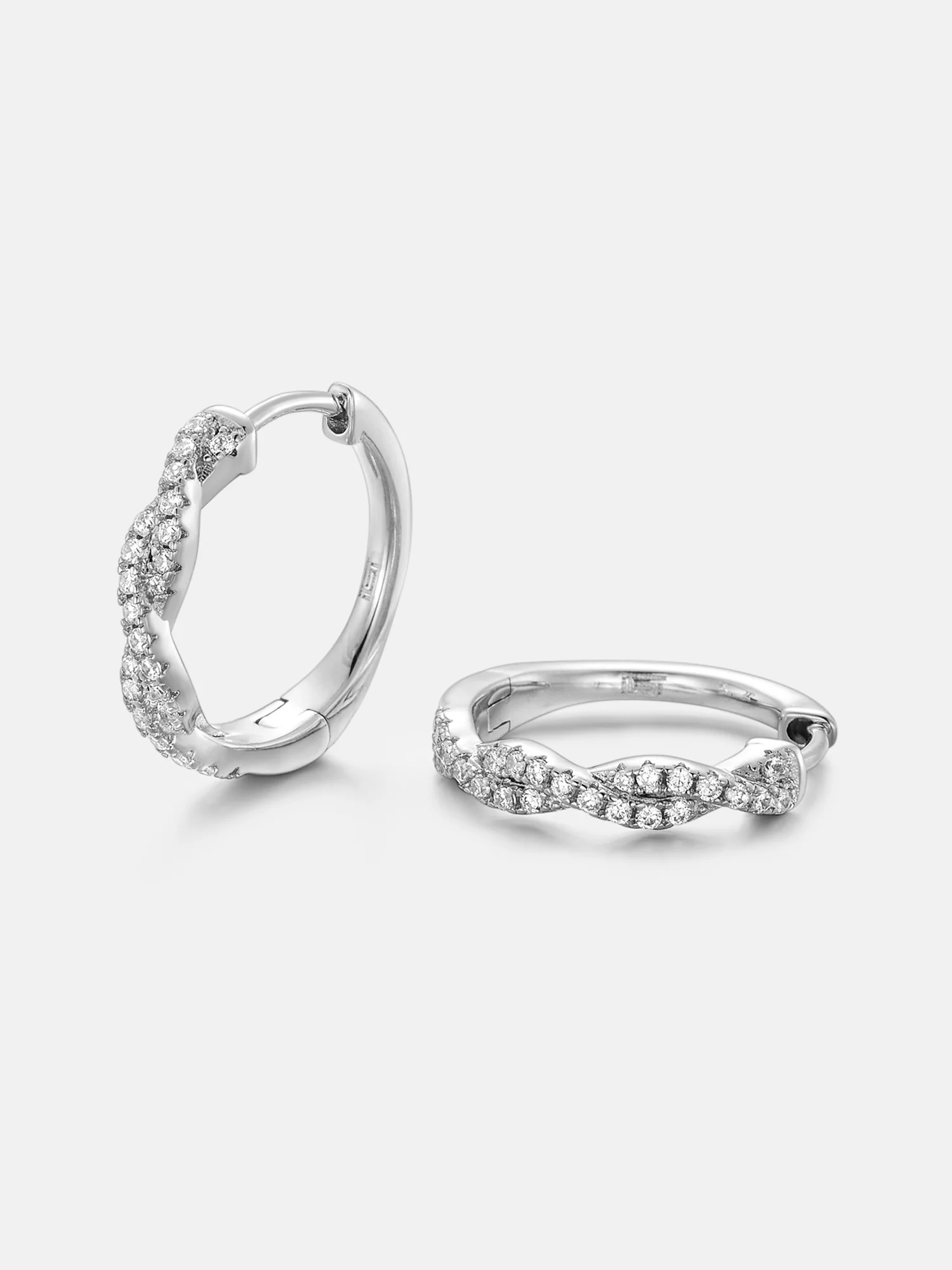 Moissanite Twisted Infinity Hoop Earrings - Image 2