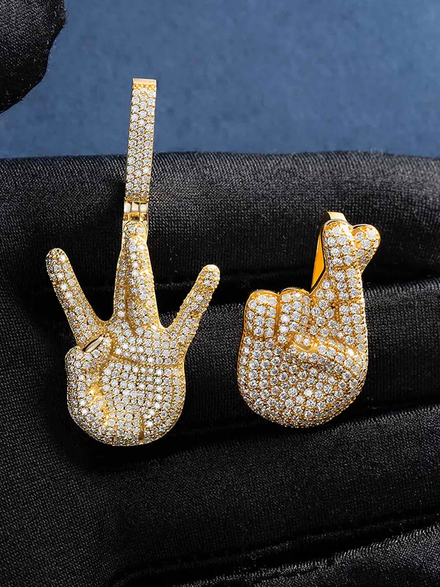 Moissanite West Side Hand Pendant - Image 3