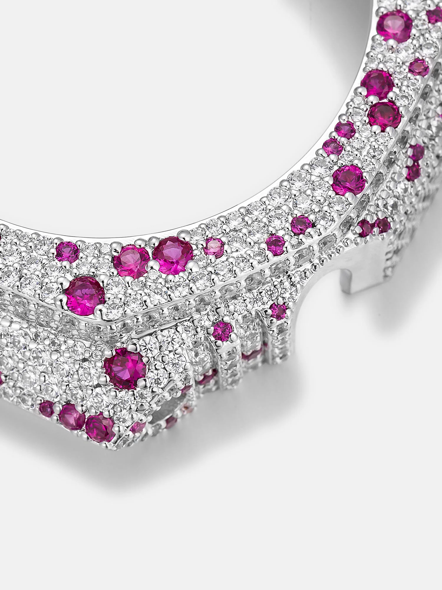 Mosaic Pink Gem & White Moissanite Bezel For GA-2100 Watch - Image 4