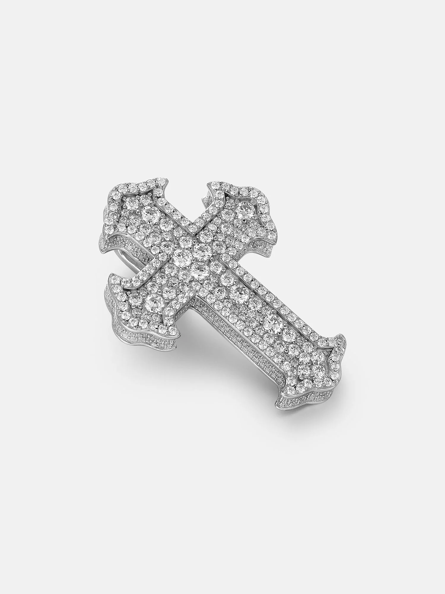 Mosaic Set Moissanite Cross Pendant - Image 2