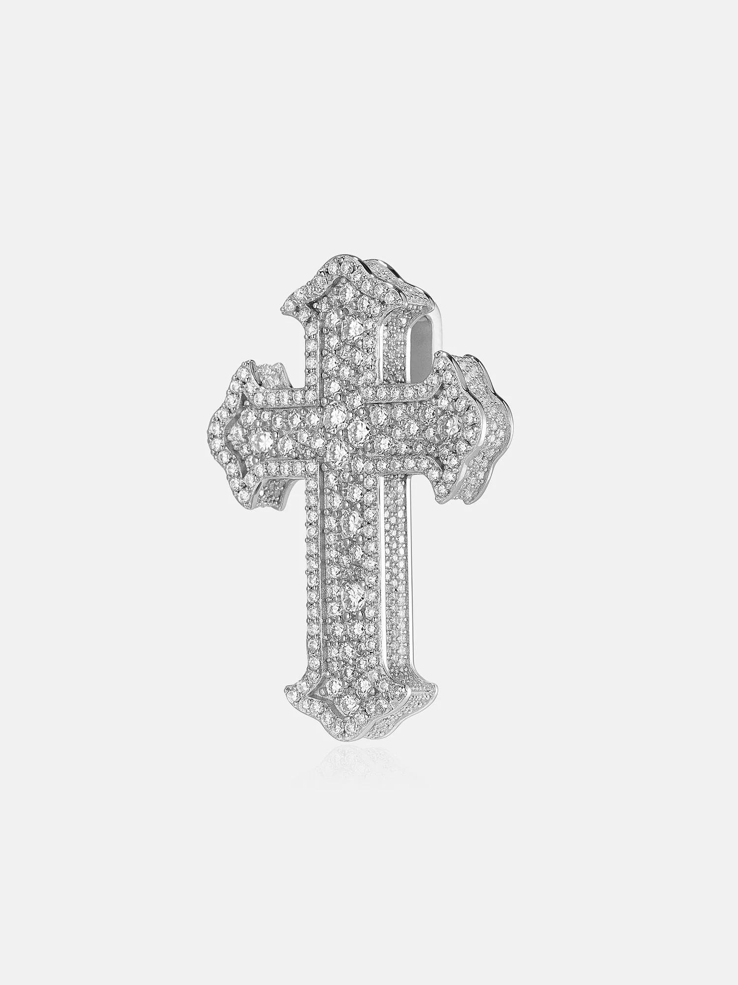 Mosaic Set Moissanite Cross Pendant - Image 4