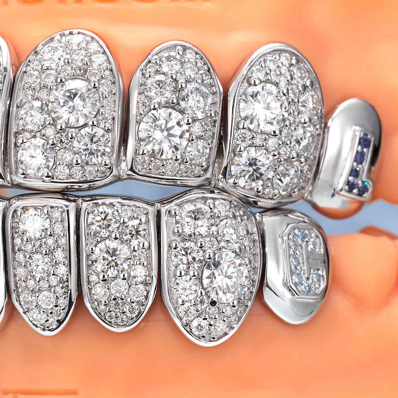 Mosaic/Snow Set Moissanite Diamond Grillz - Image 10