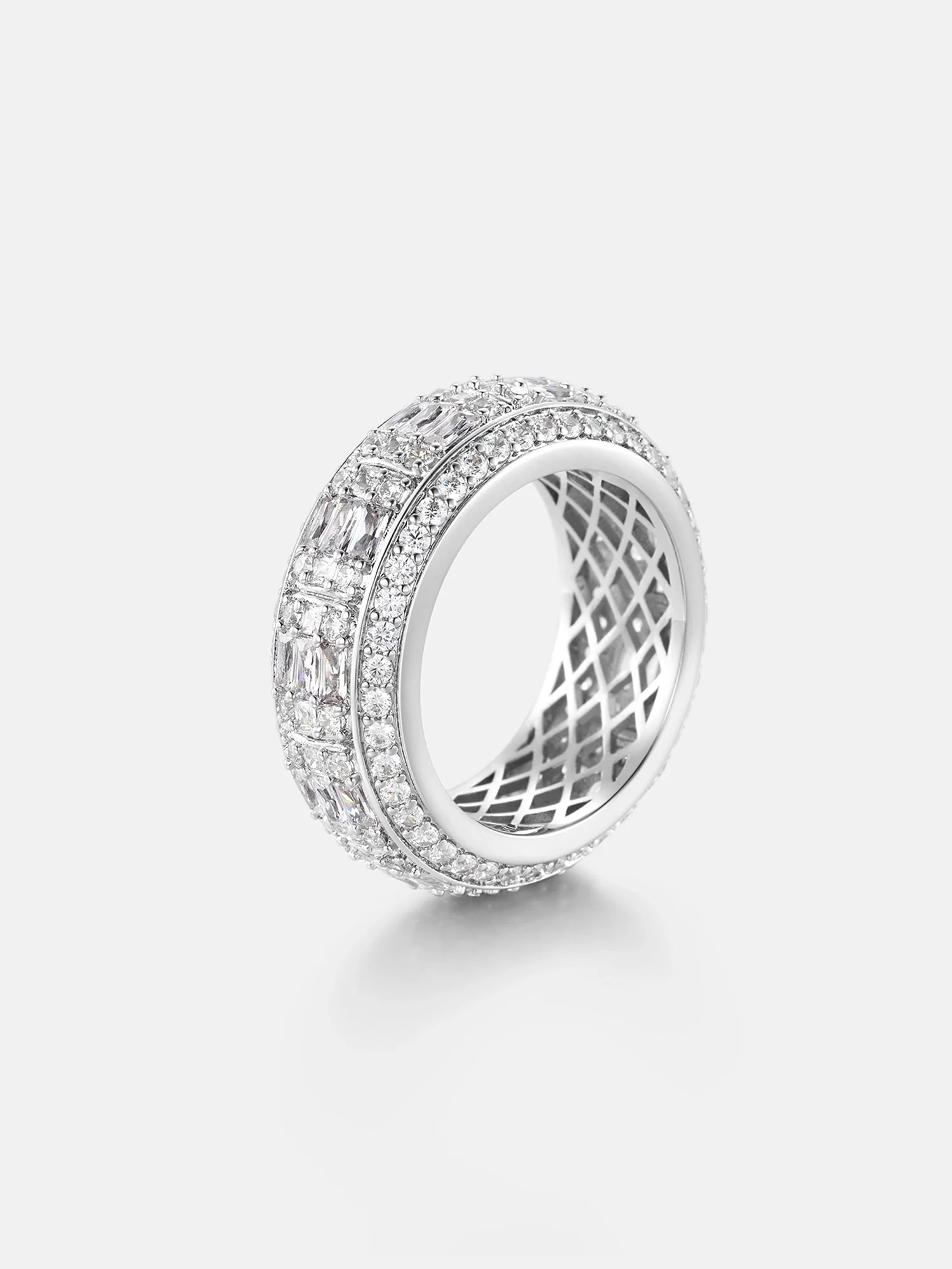 Multi Row Moissanite Baguette Ring 1.9ctw - Image 3