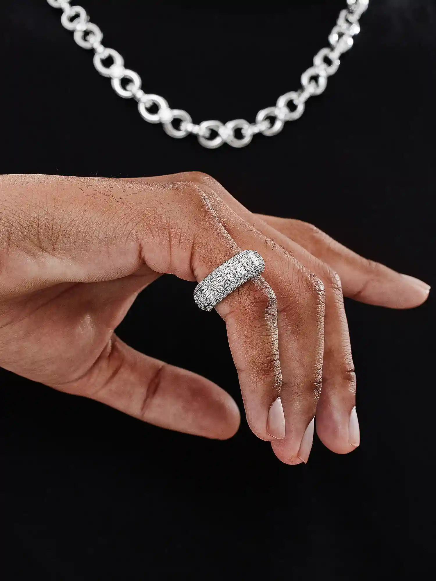 Multi Row Moissanite Baguette Ring 1.9ctw - Image 5