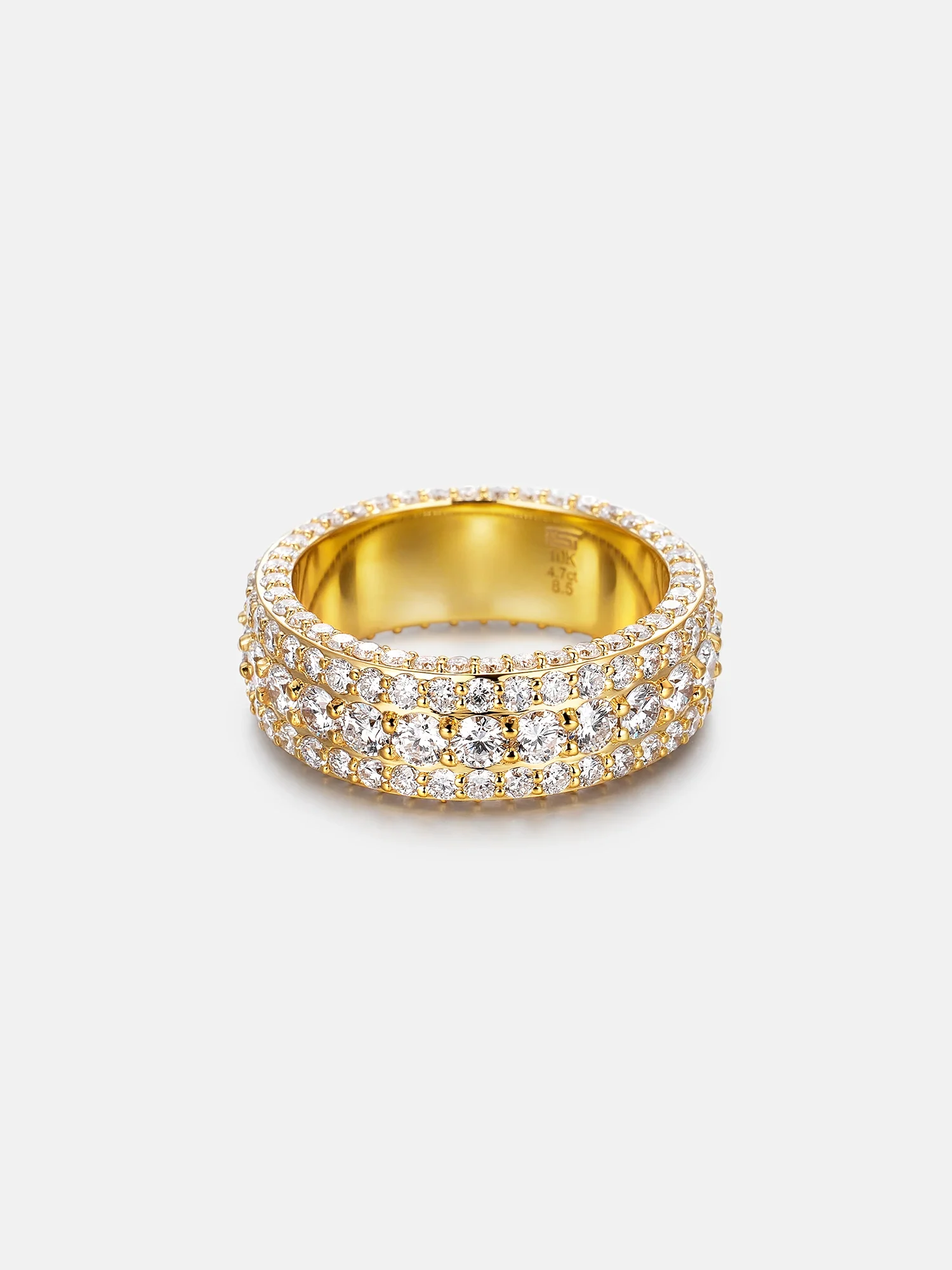Multi-Row Round Moissanite Band Ring