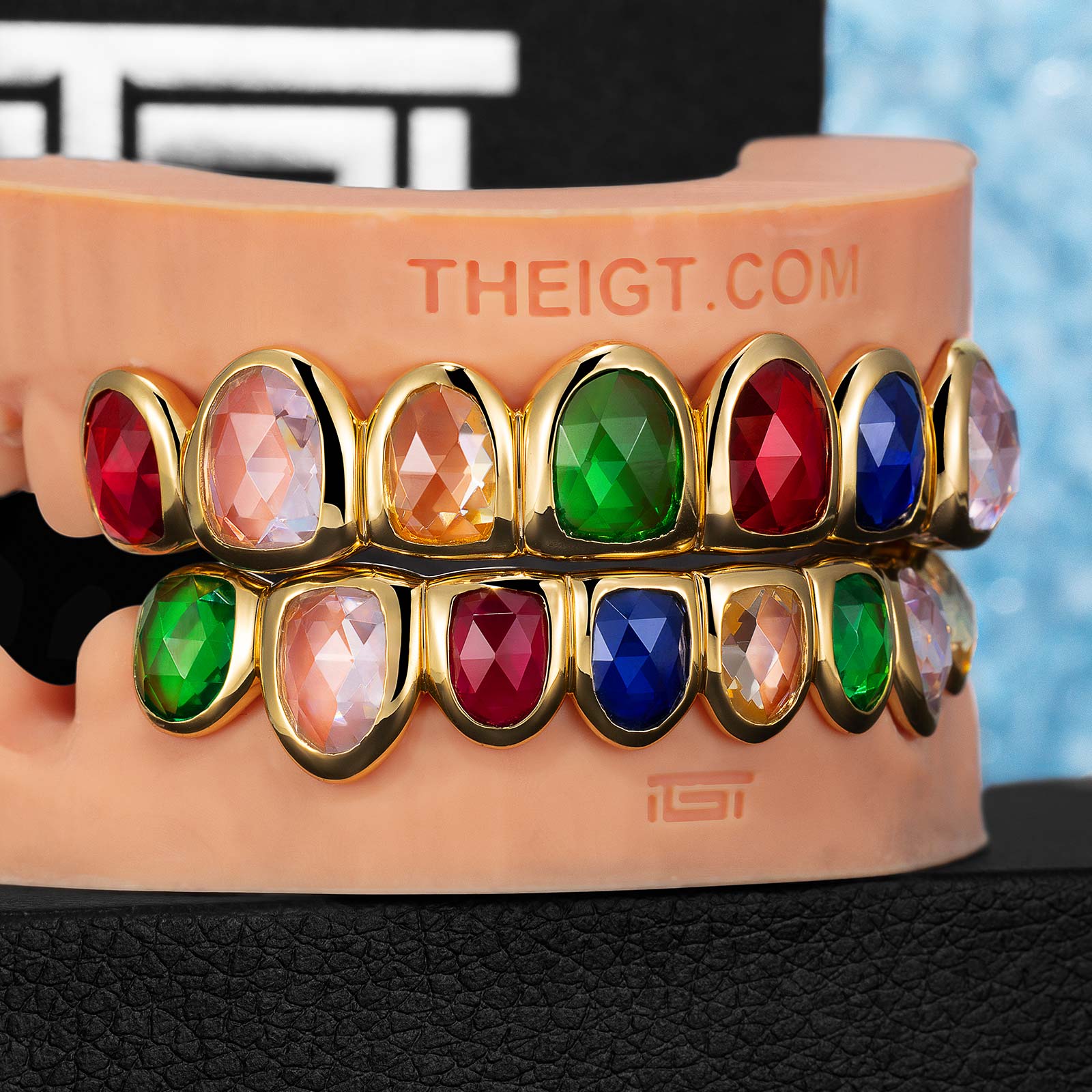 Multicolored Rose Cuts Gemstone Grillz - Image 3