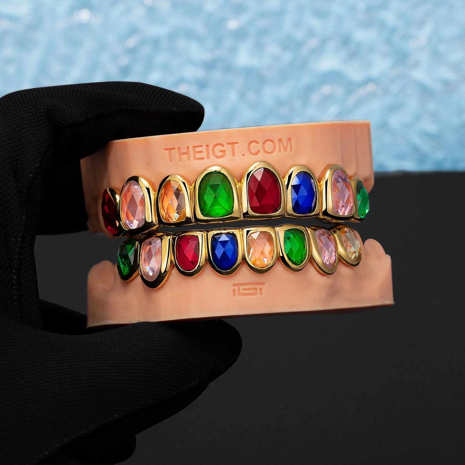 Multicolored Rose Cuts Gemstone Grillz - Image 4