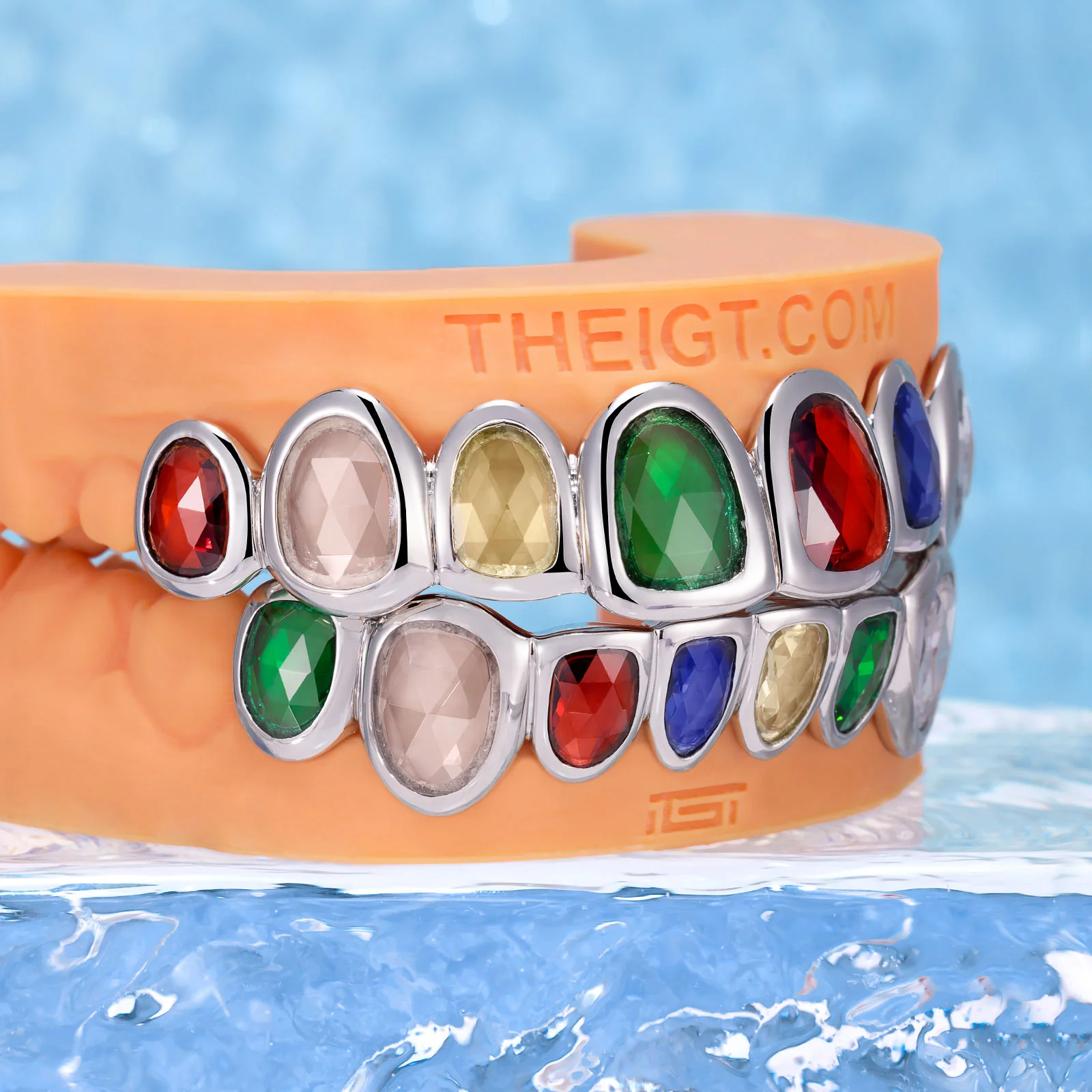Multicolored Rose Cuts Gemstone Grillz - Image 5