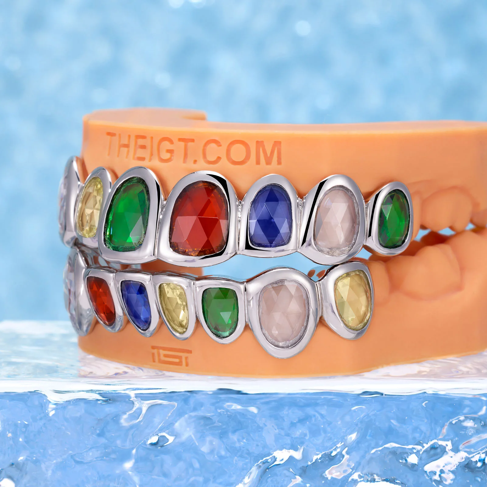 Multicolored Rose Cuts Gemstone Grillz - Image 6