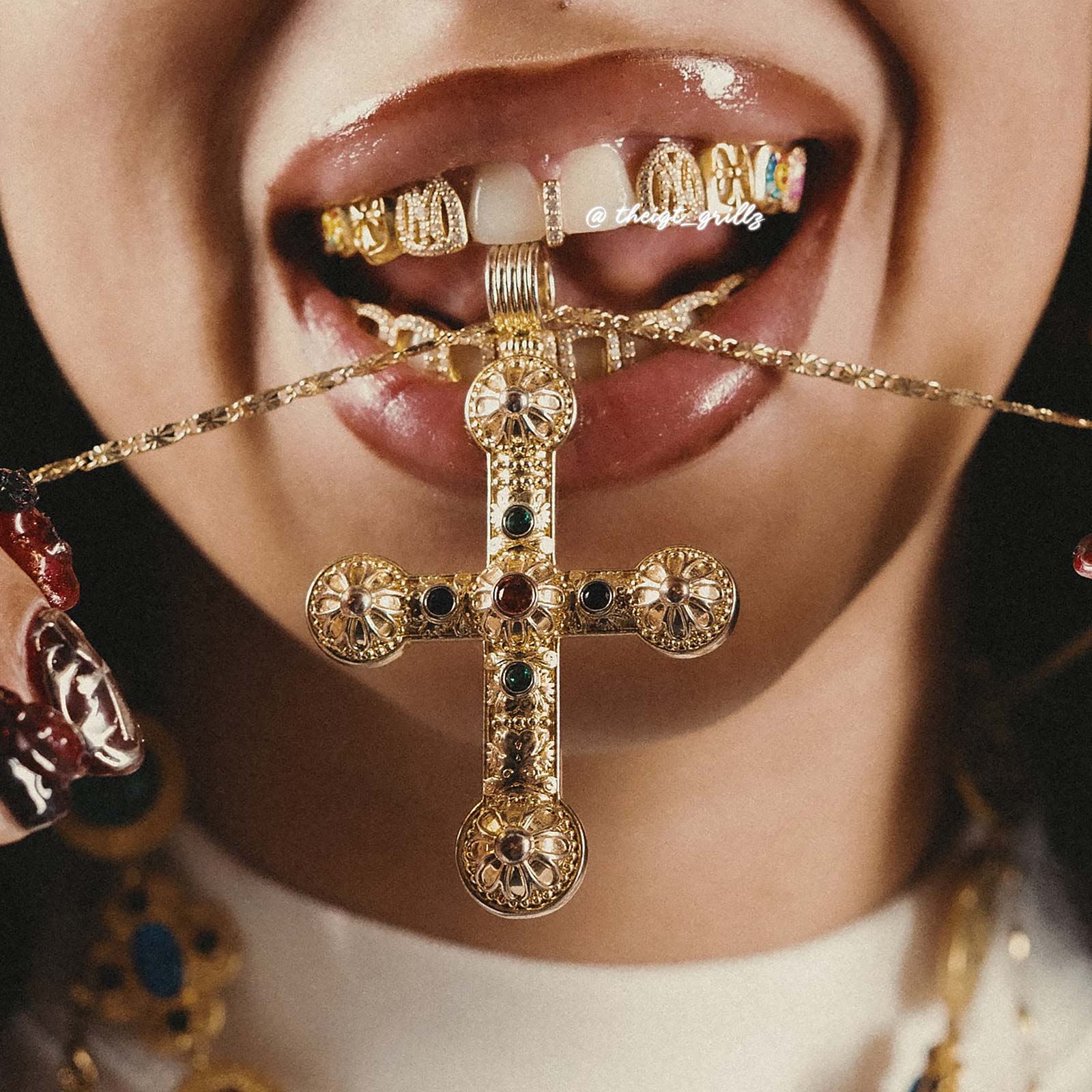 NY Cross Sunflower Opal Grillz - Image 8
