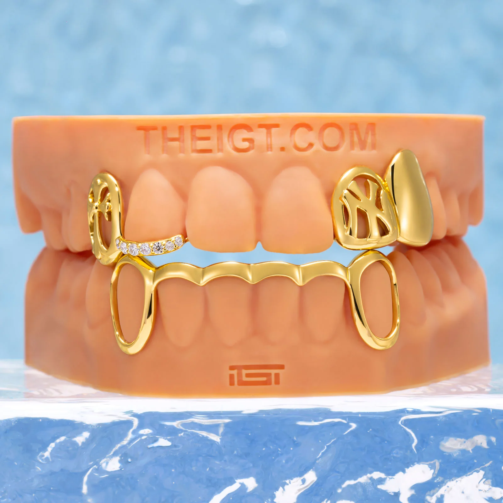 "NY Faith" Iced-Tip Cross & Bridge Bar Set