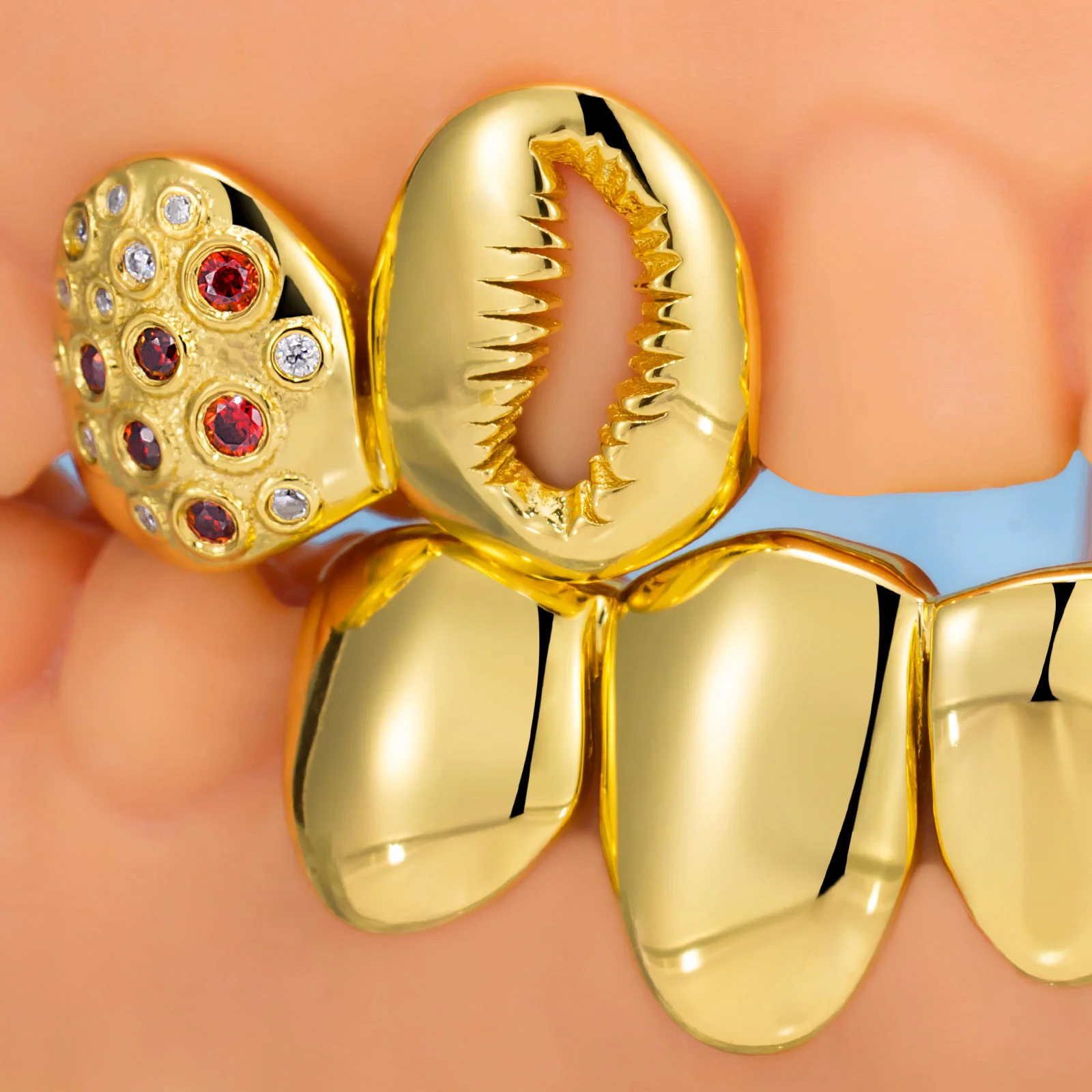 NYC Feather & Gold Grillz - Image 2
