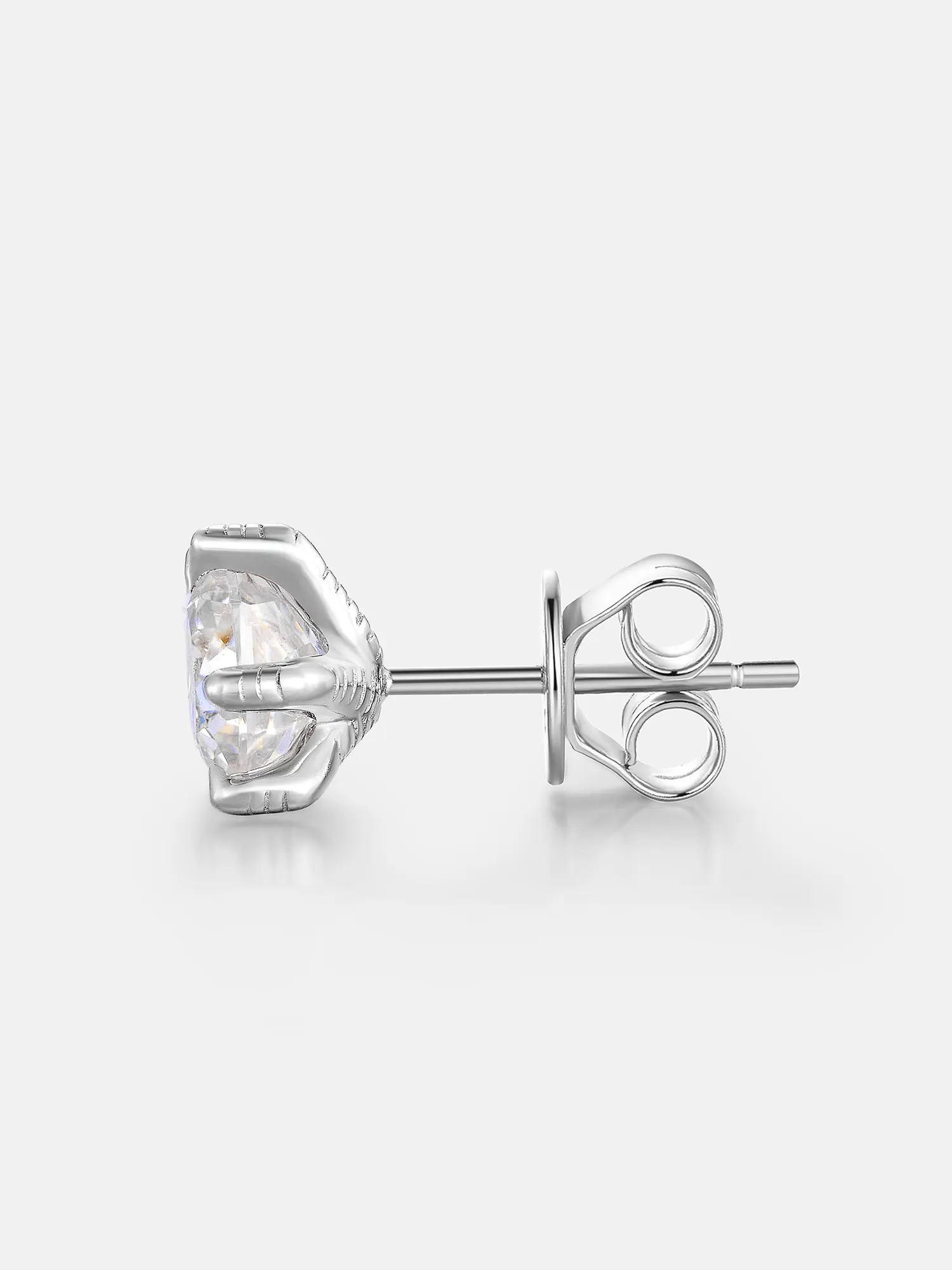 Octagonal Cut Moissanite Dragon Claw Earrings - Image 3