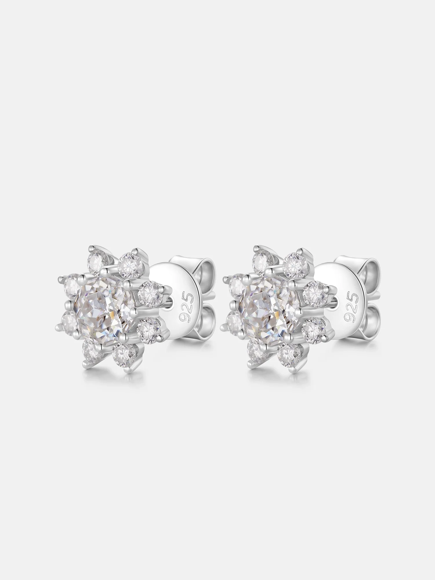 Octagonal Cut Moissanite Petal Shape Earrings - Image 2