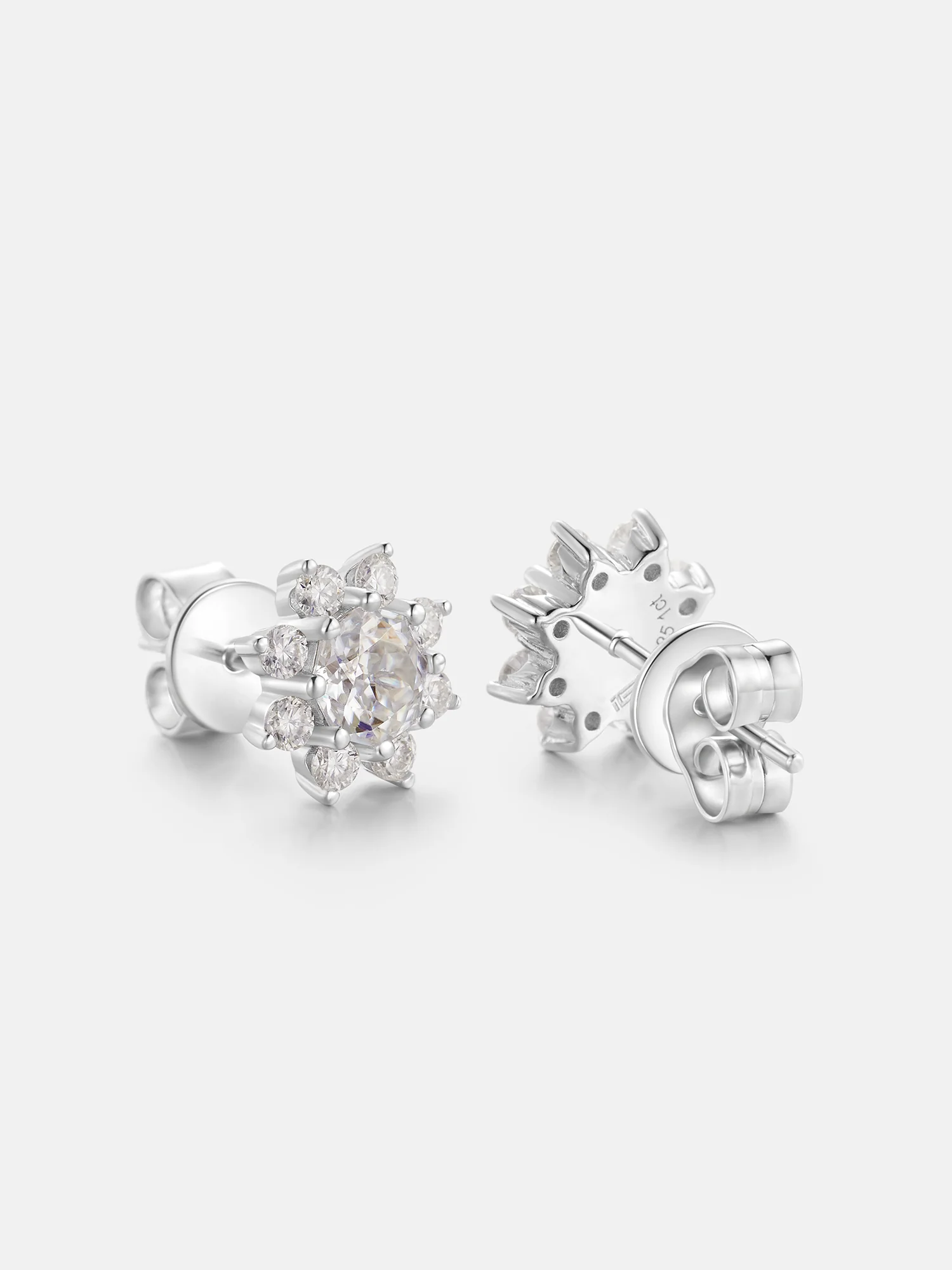 Octagonal Cut Moissanite Petal Shape Earrings - Image 3