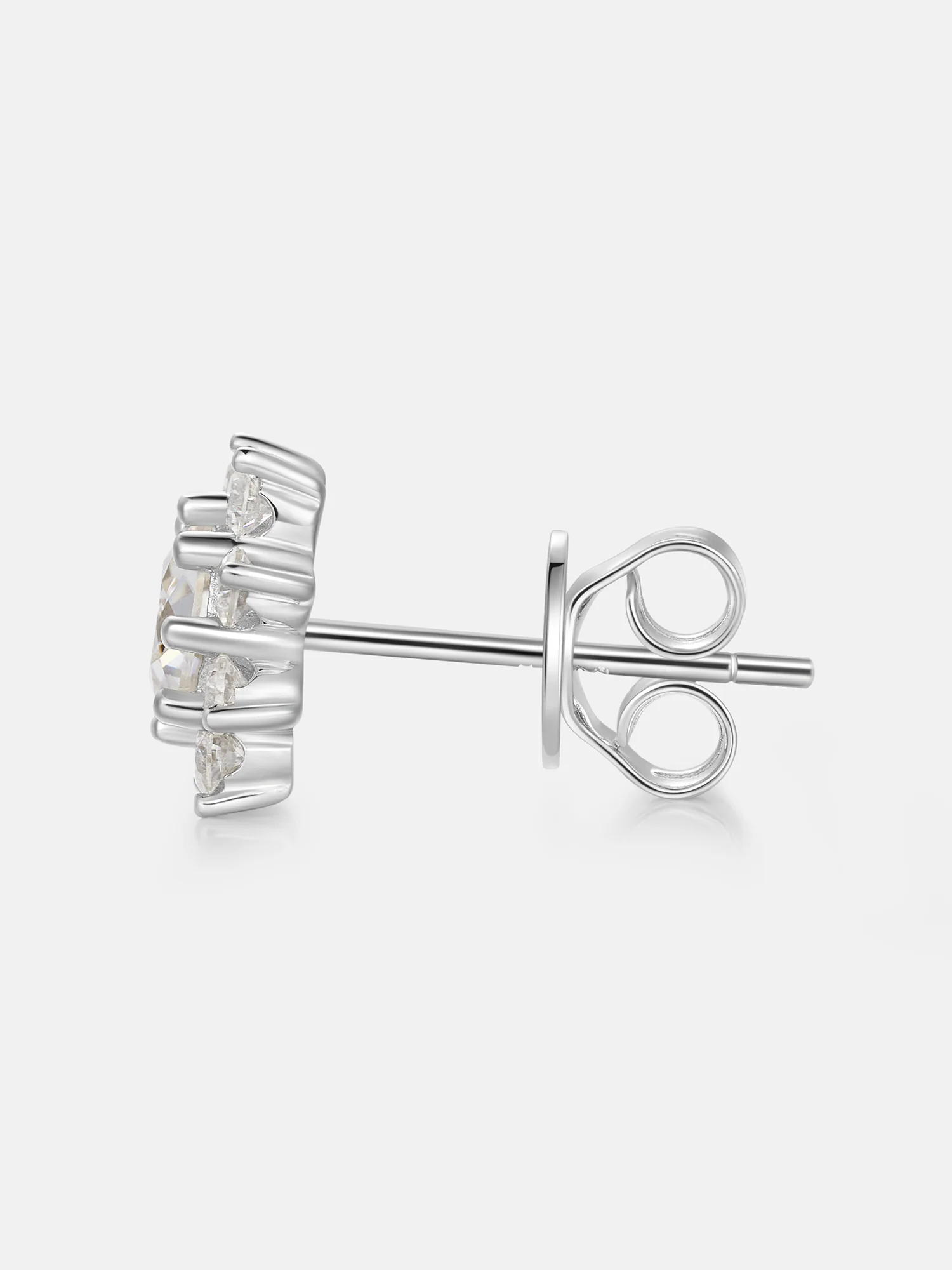 Octagonal Cut Moissanite Petal Shape Earrings - Image 4