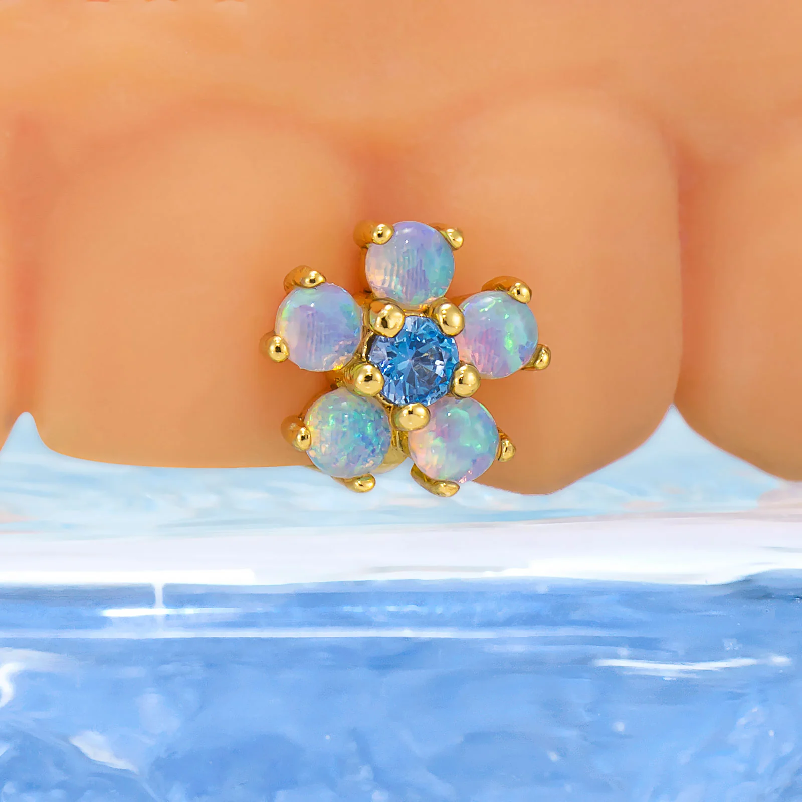 Opal Flower Spacer Grillz - Image 2