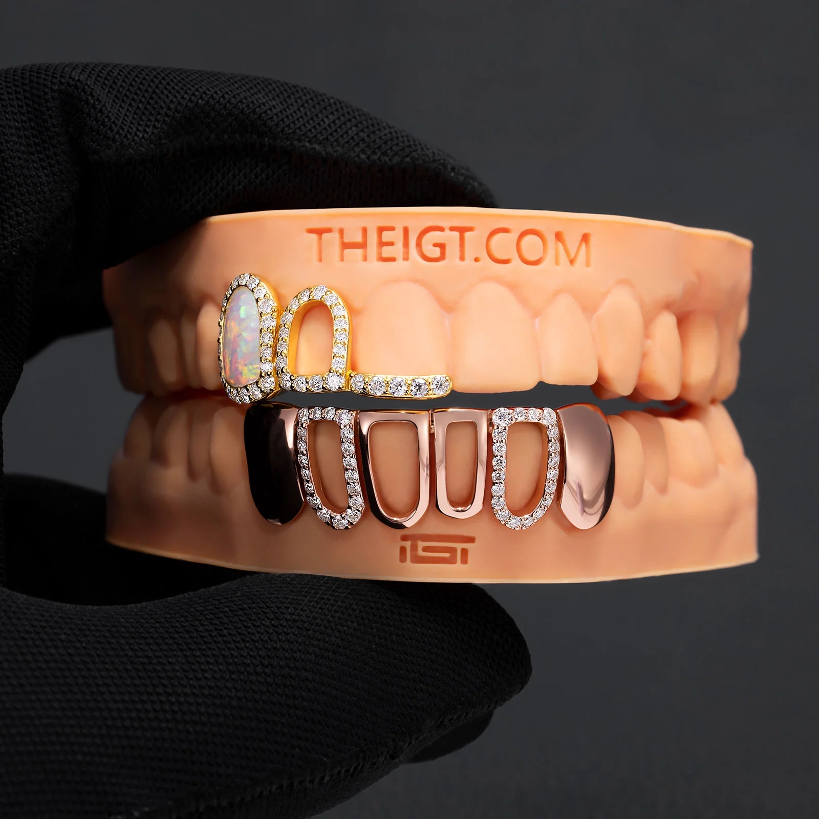 "Opal Halo" Iced Open-Face Grillz - Image 4