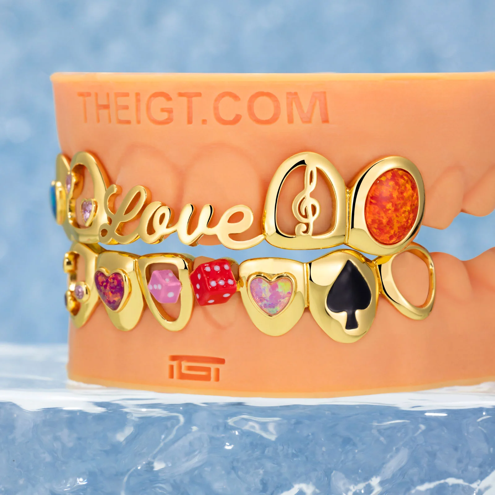 Opal Heart Dice Love Grillz - Image 5