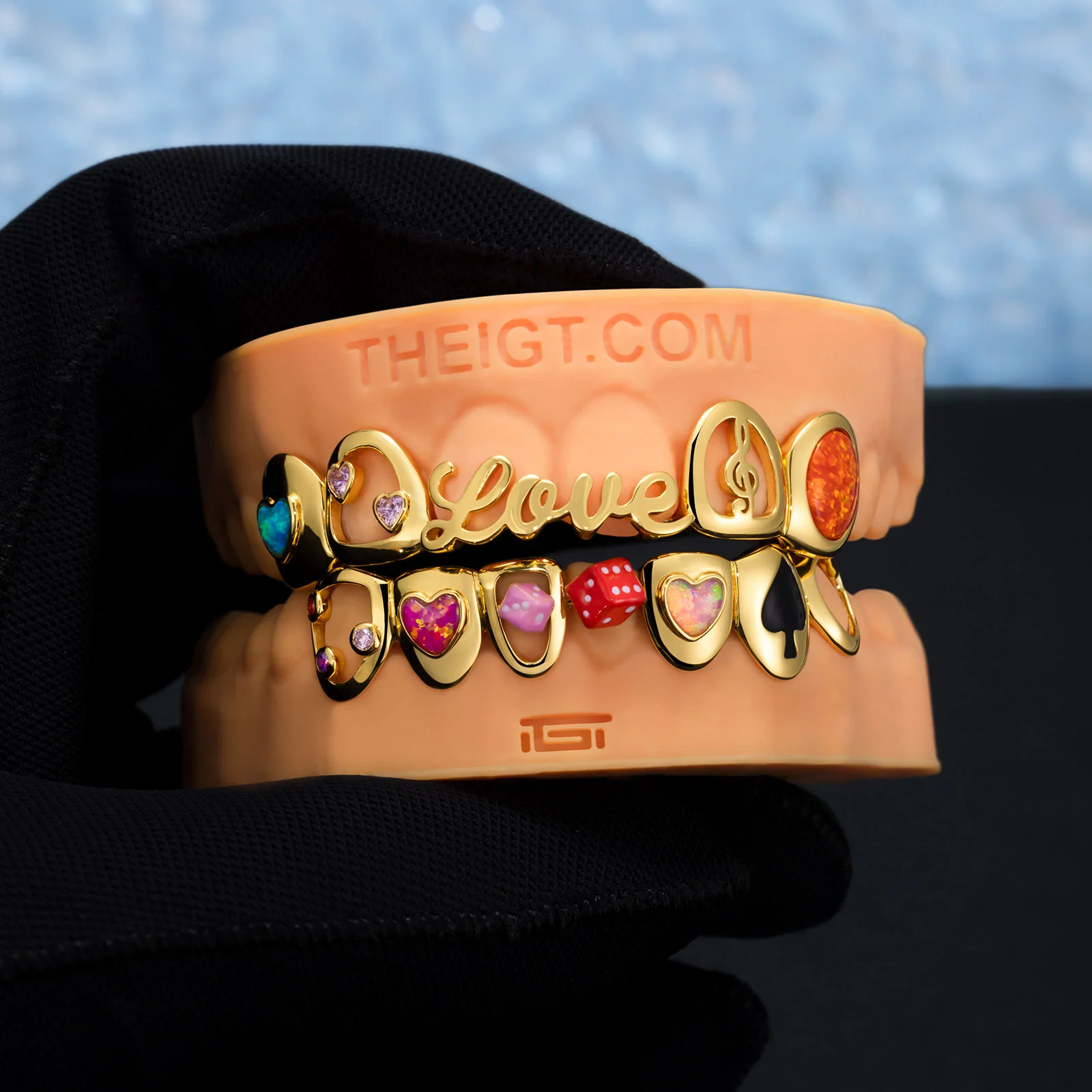 Opal Heart Dice Love Grillz - Image 6