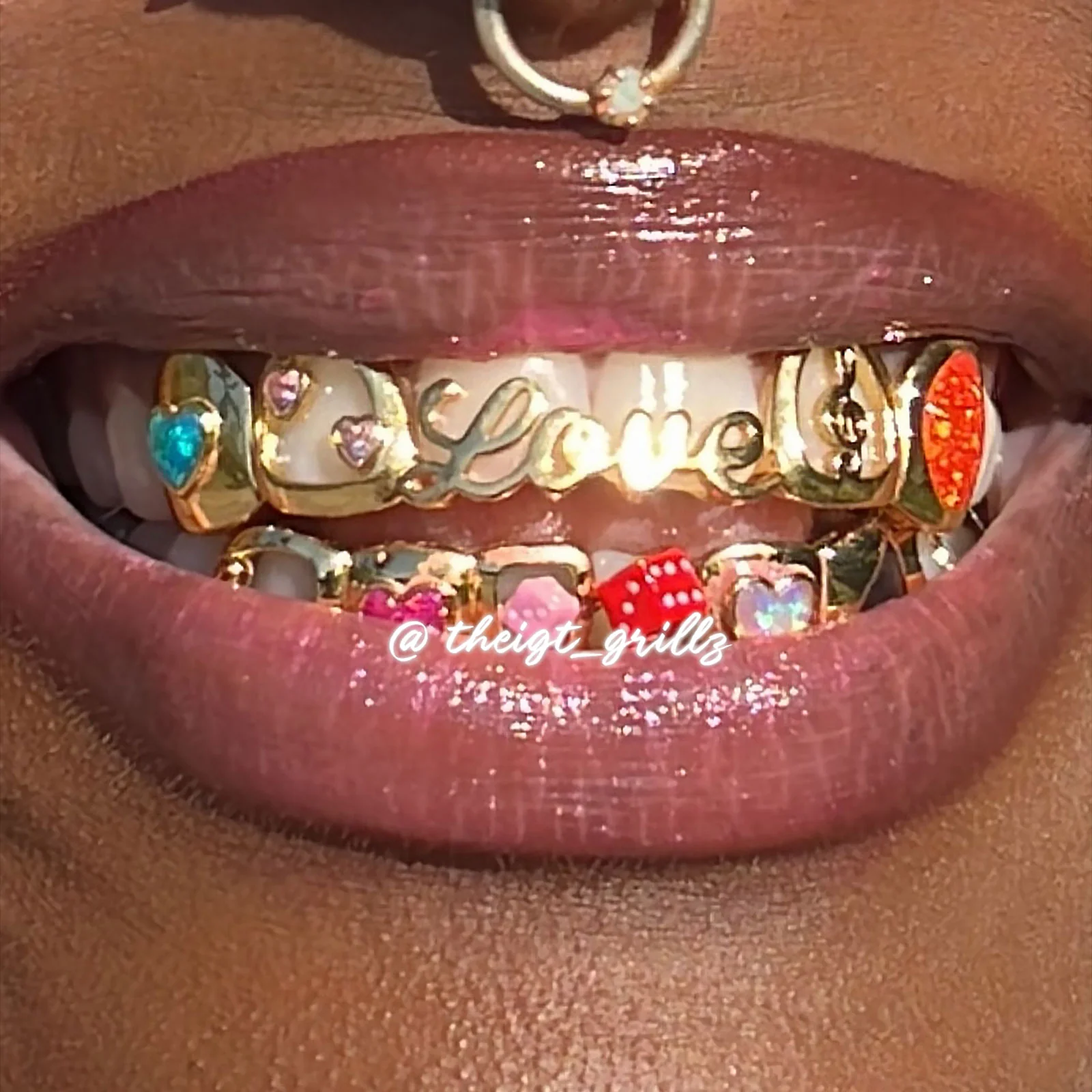 Opal Heart Dice Love Grillz - Image 7