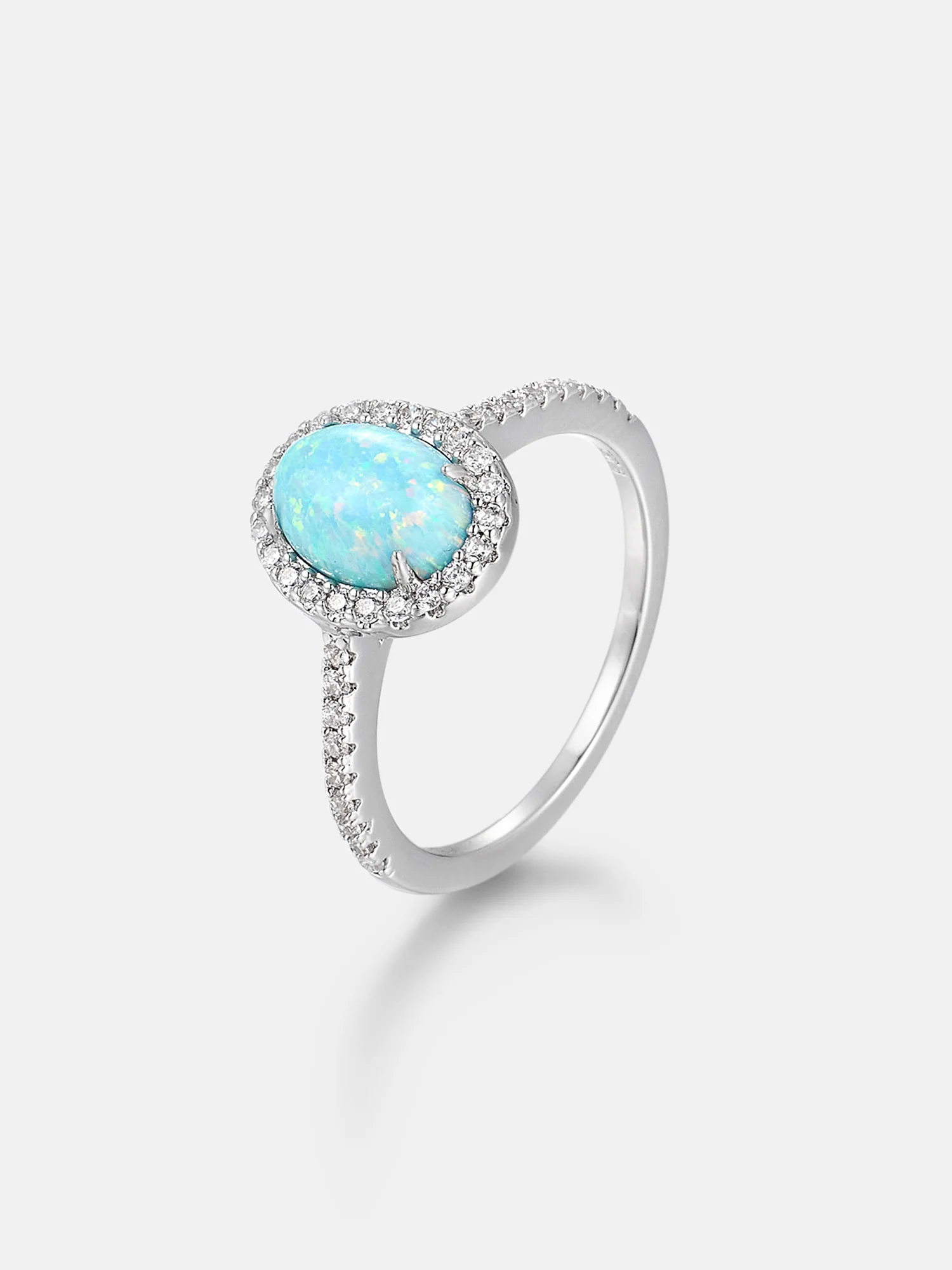 Opal & Moissanite Halo Oval Rings - Image 2