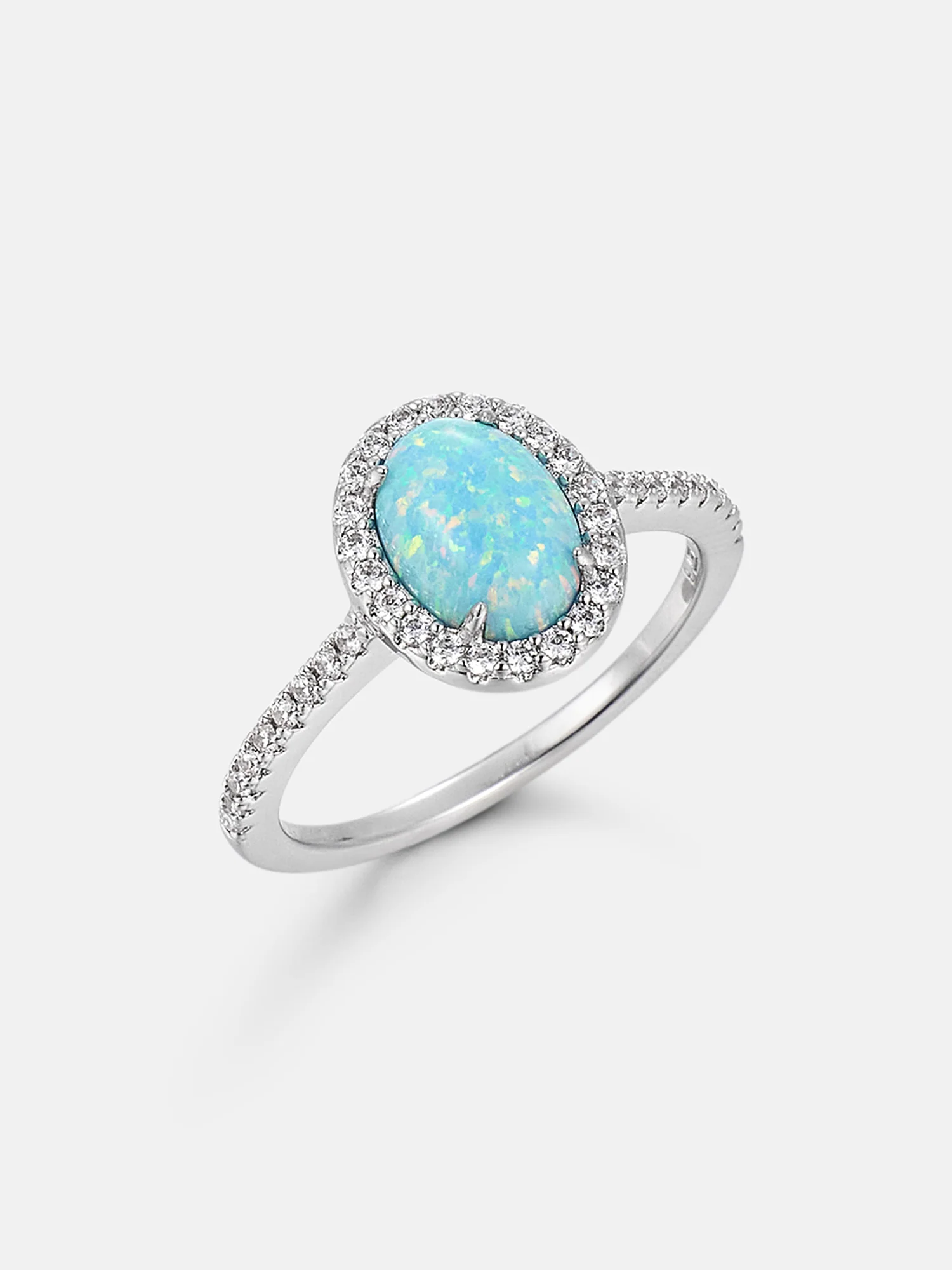 Opal & Moissanite Halo Oval Rings - Image 3