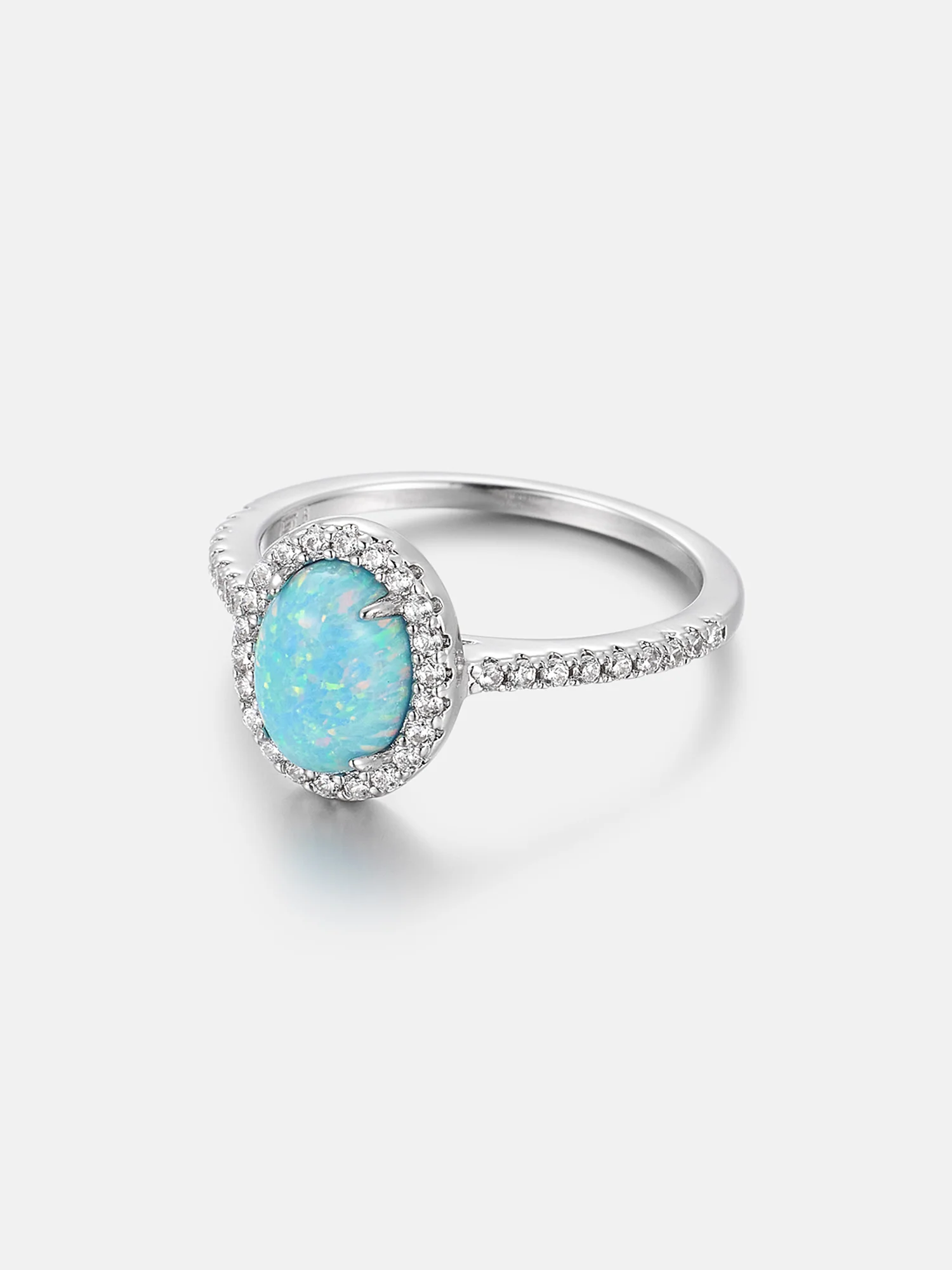 Opal & Moissanite Halo Oval Rings - Image 4