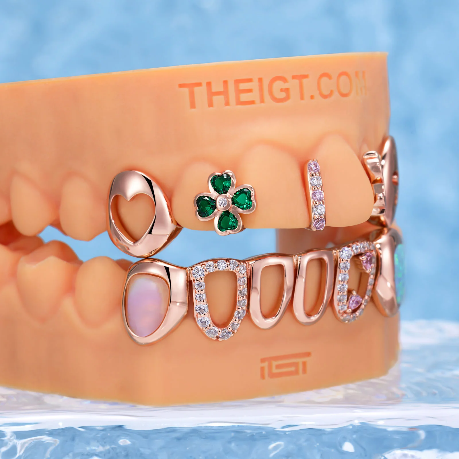 Open Face Pink Charm Grillz - Image 4