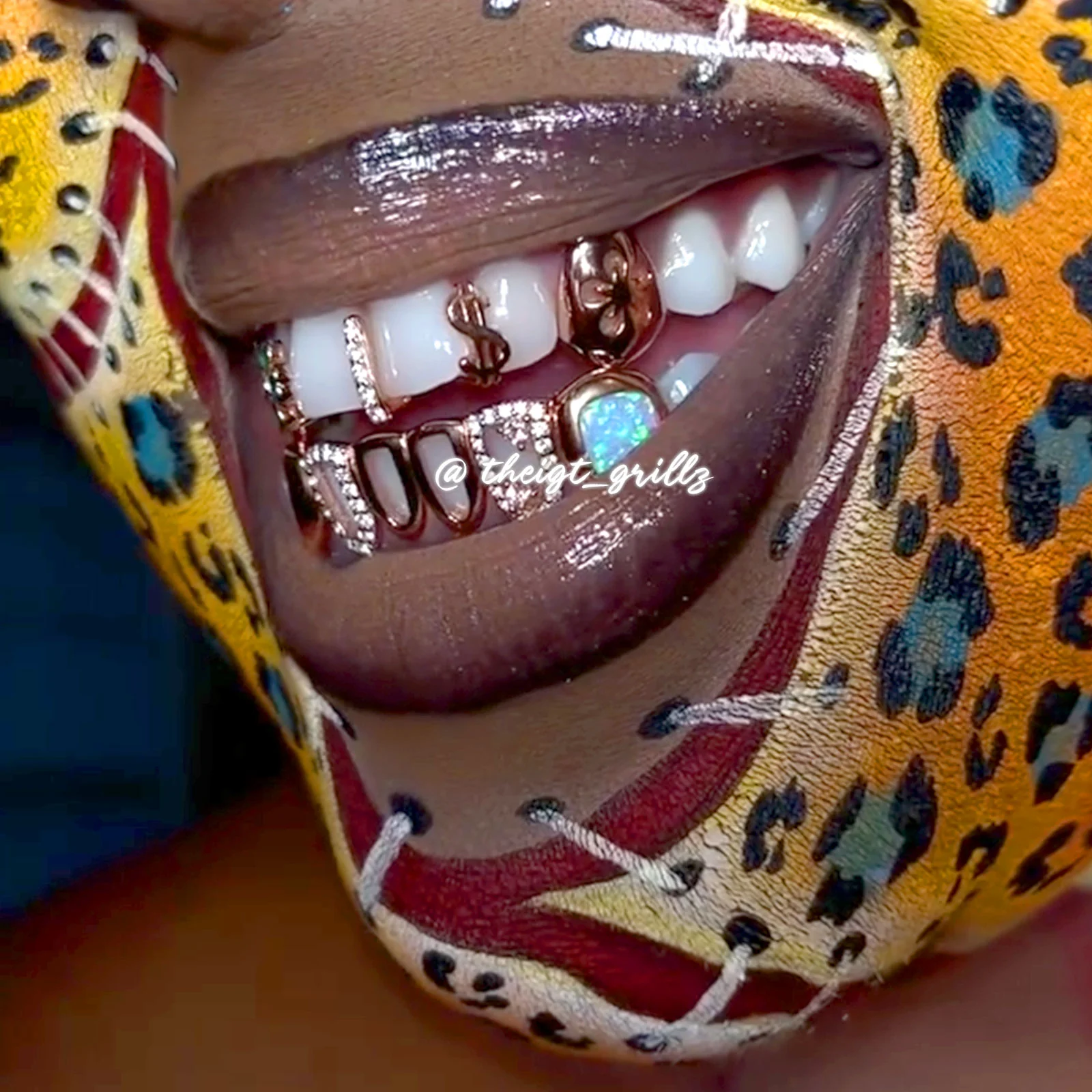 Open Face Pink Charm Grillz - Image 7