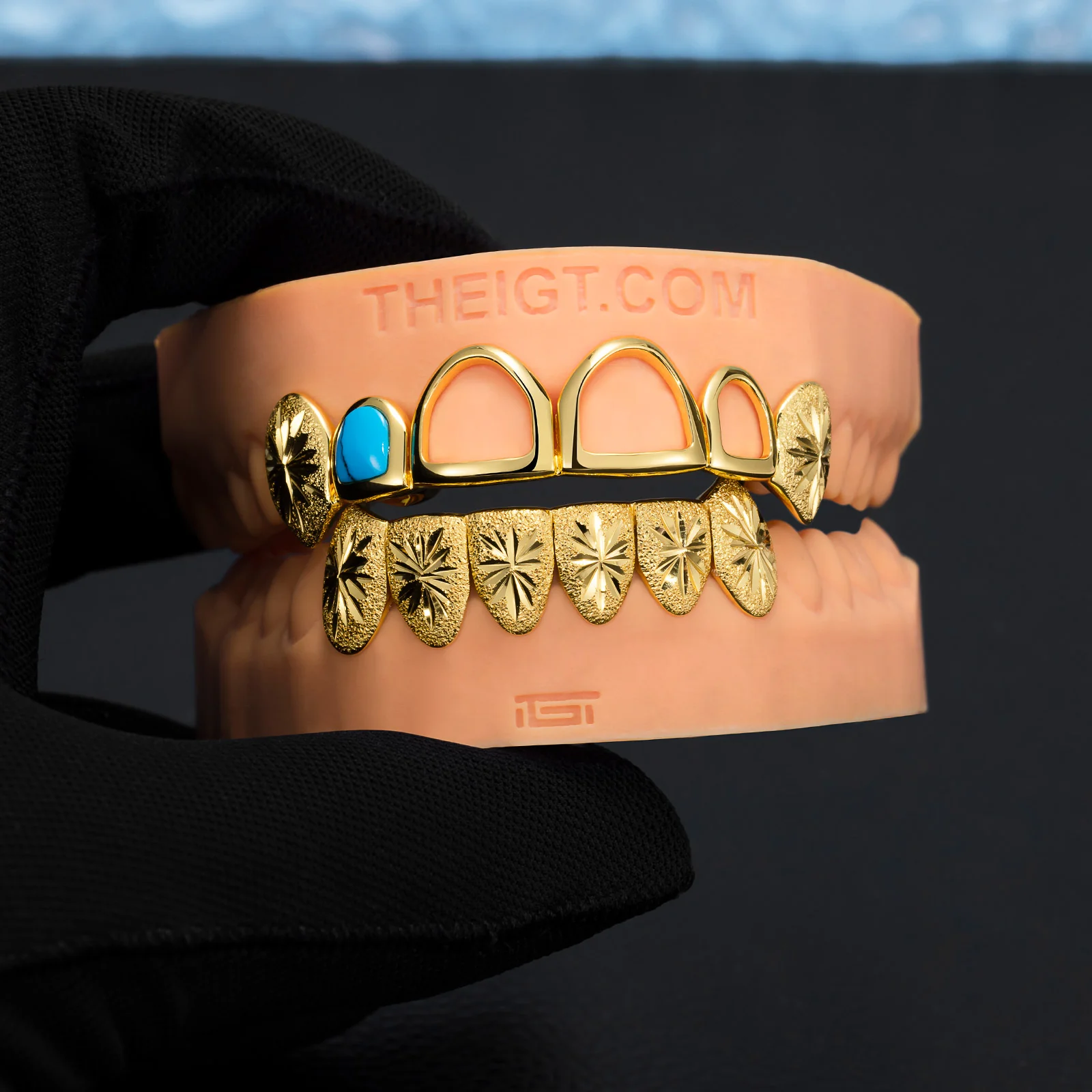 Open Face W Bottom Sunburst Grillz - Image 4