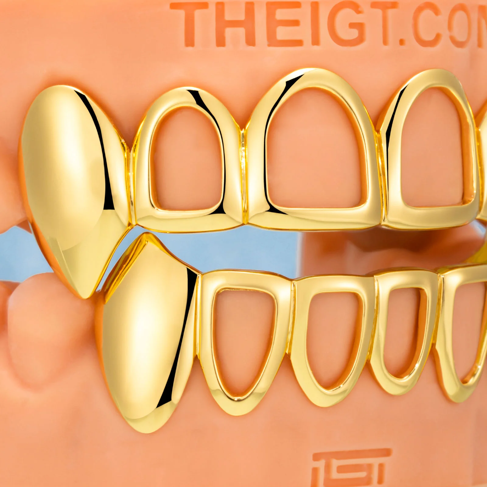 Open Face W Double Solid Fangs Grillz - Image 3