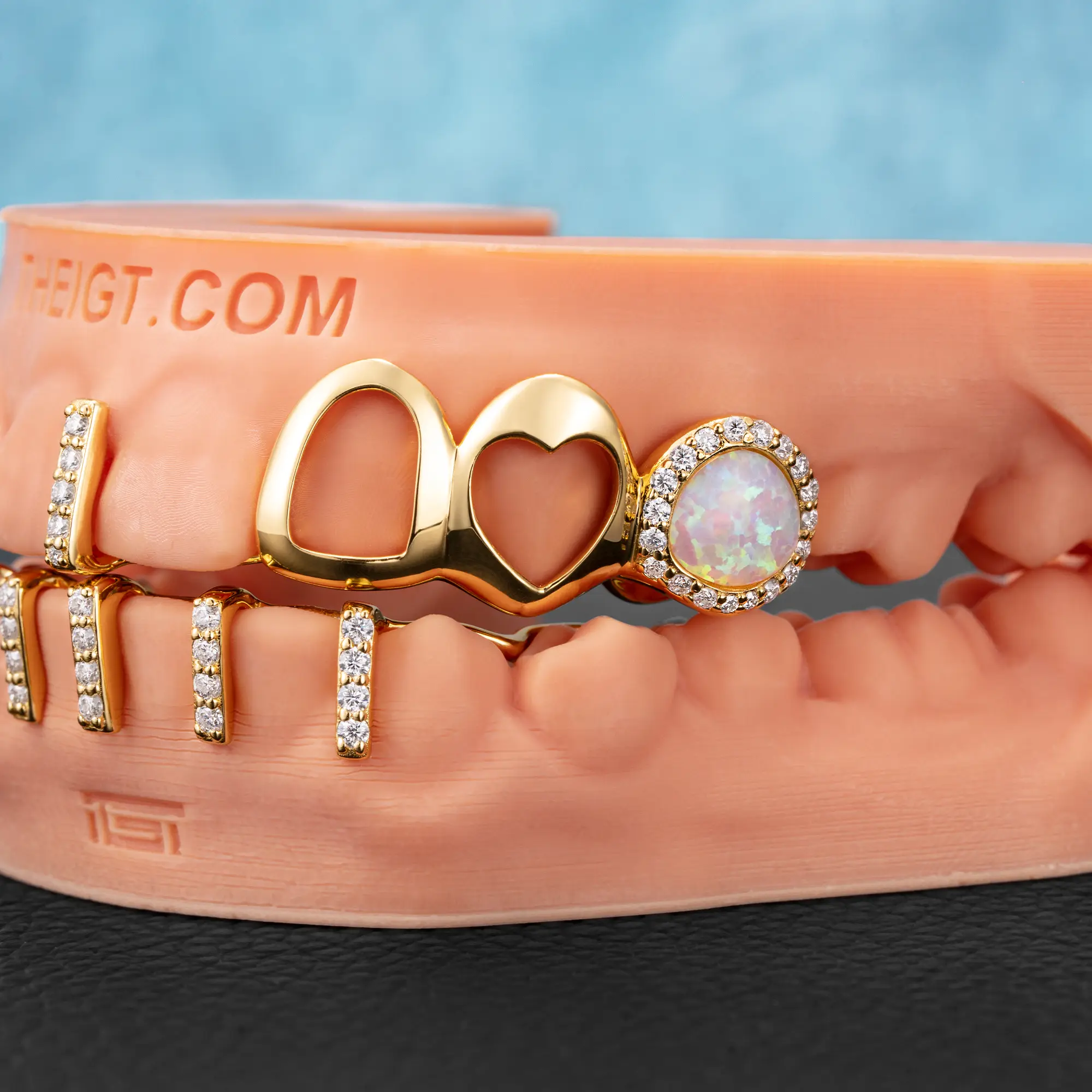 Open Face With Diamond Gap Bar Grillz - Image 10
