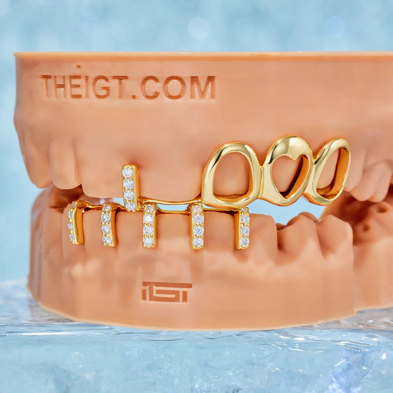 Open Face With Diamond Gap Bar Grillz - Image 3