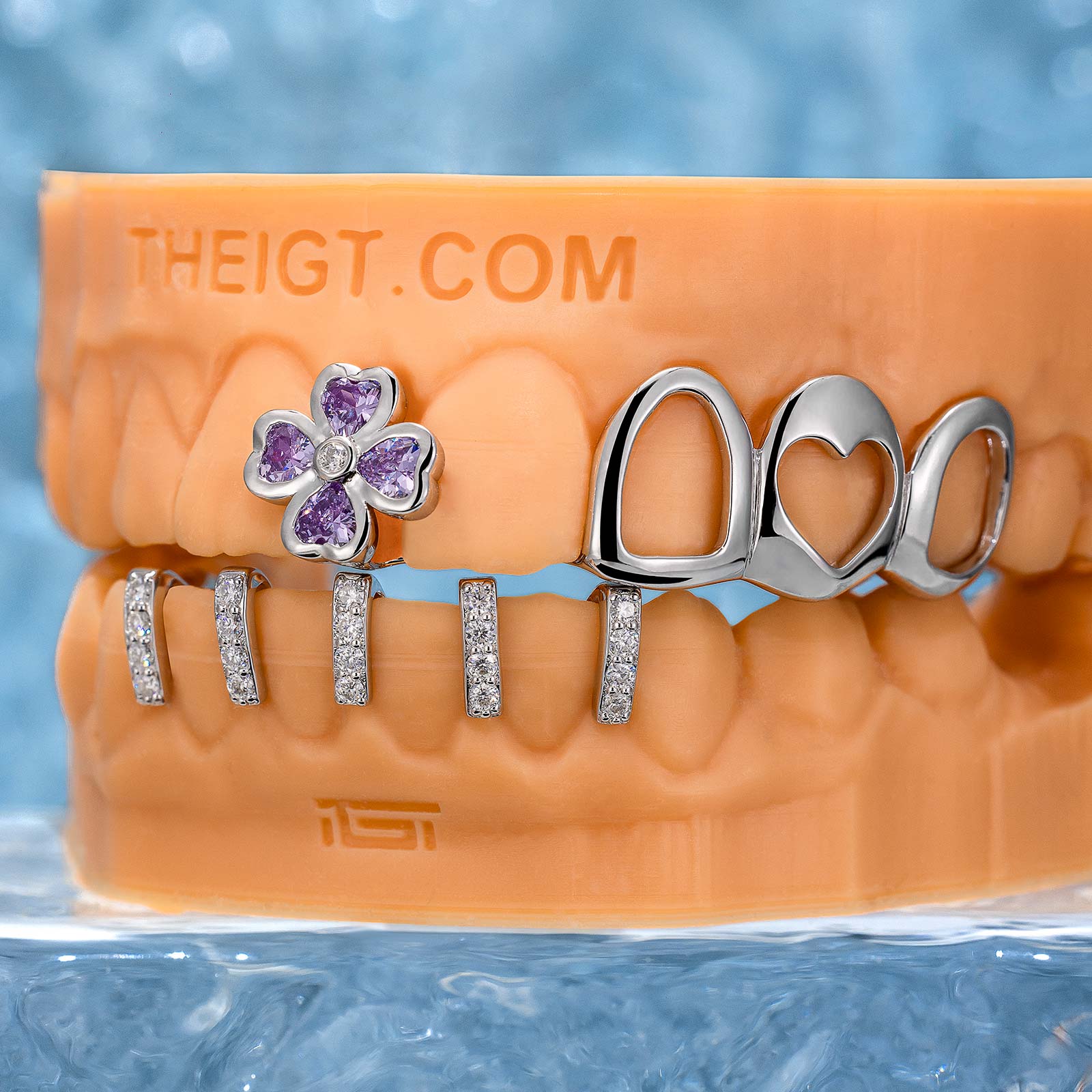 Open Face With Diamond Gap Bar Grillz - Image 7