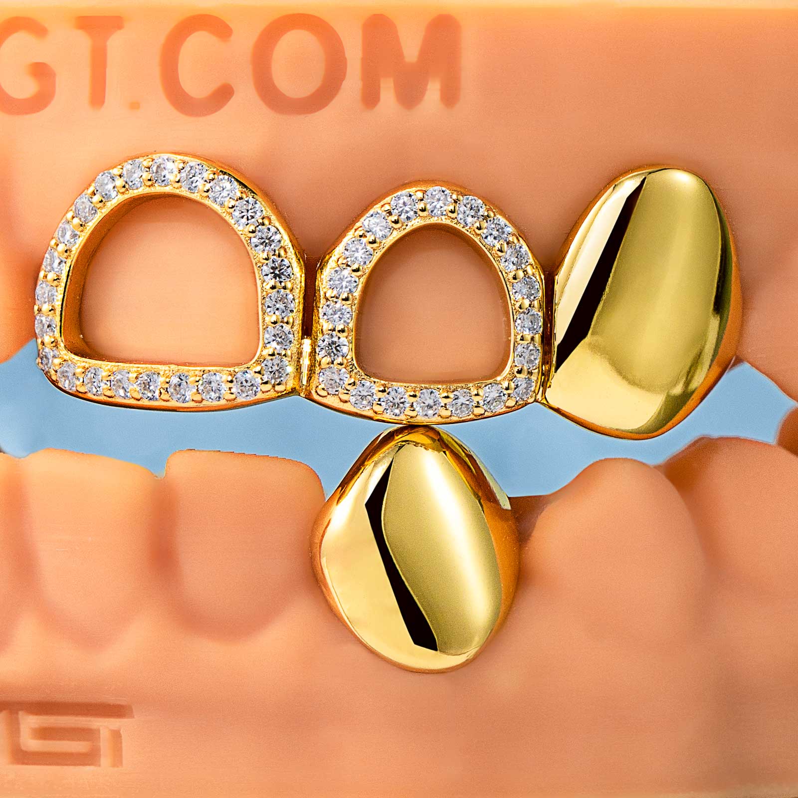 Open Face W Solid Fang Grillz - Image 3