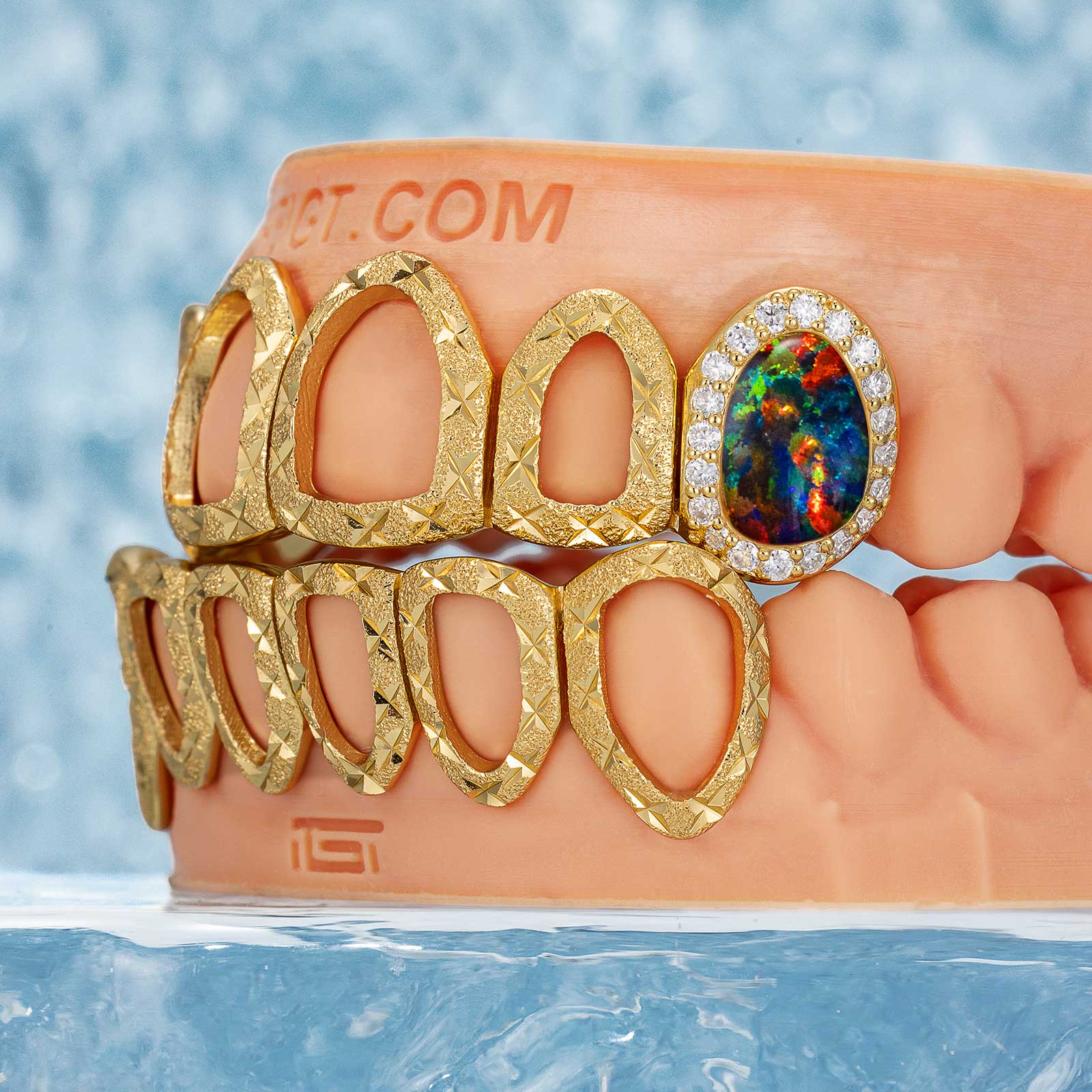 Open Face With Opal Fangs Grillz - Image 2