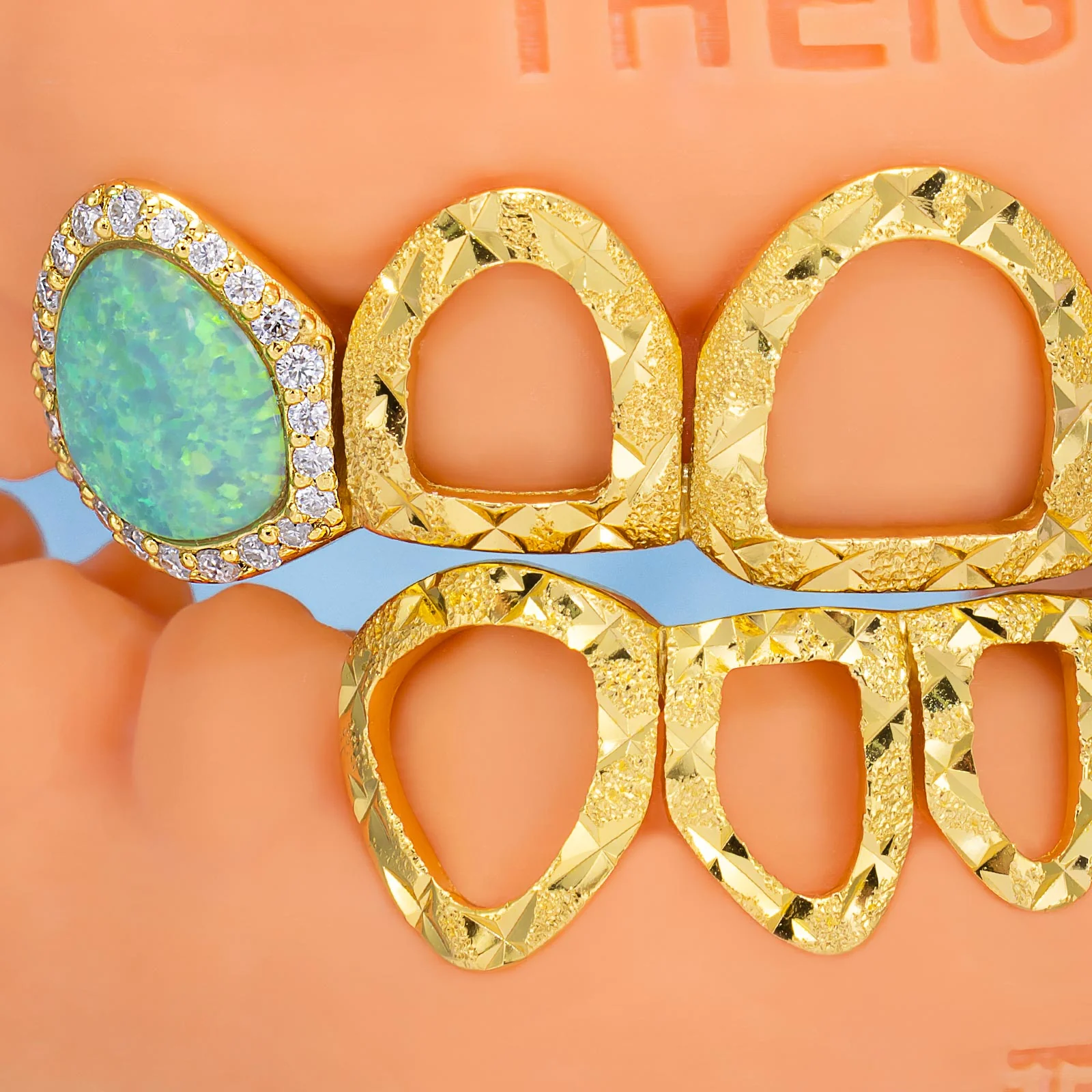 Open Face With Opal Fangs Grillz - Image 6