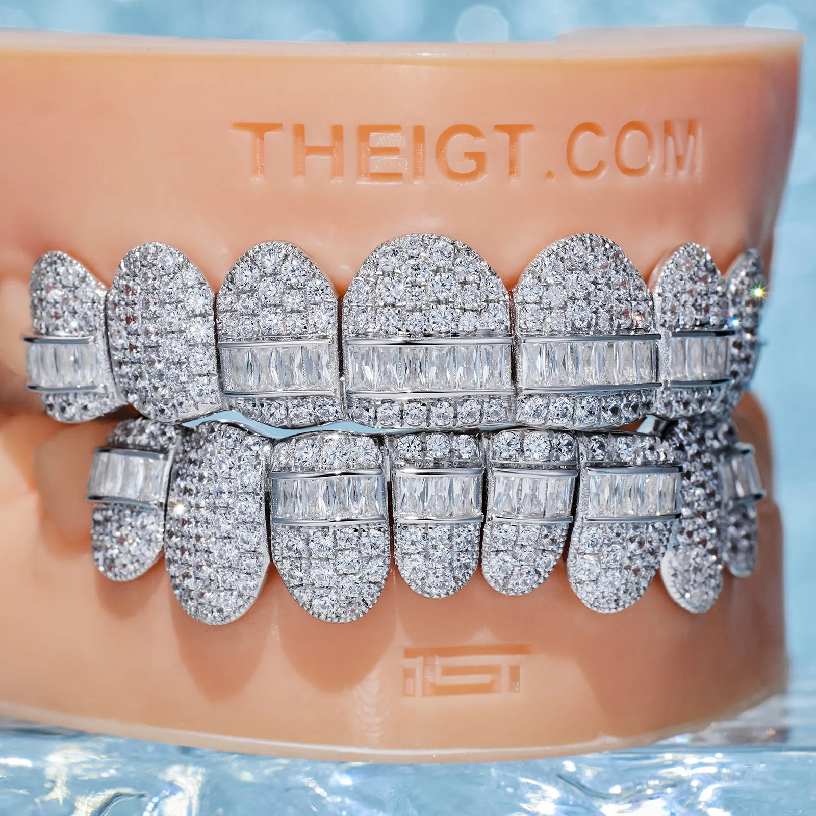 Pave Setting Hybrid Moissanite Diamond Grillz - Image 3